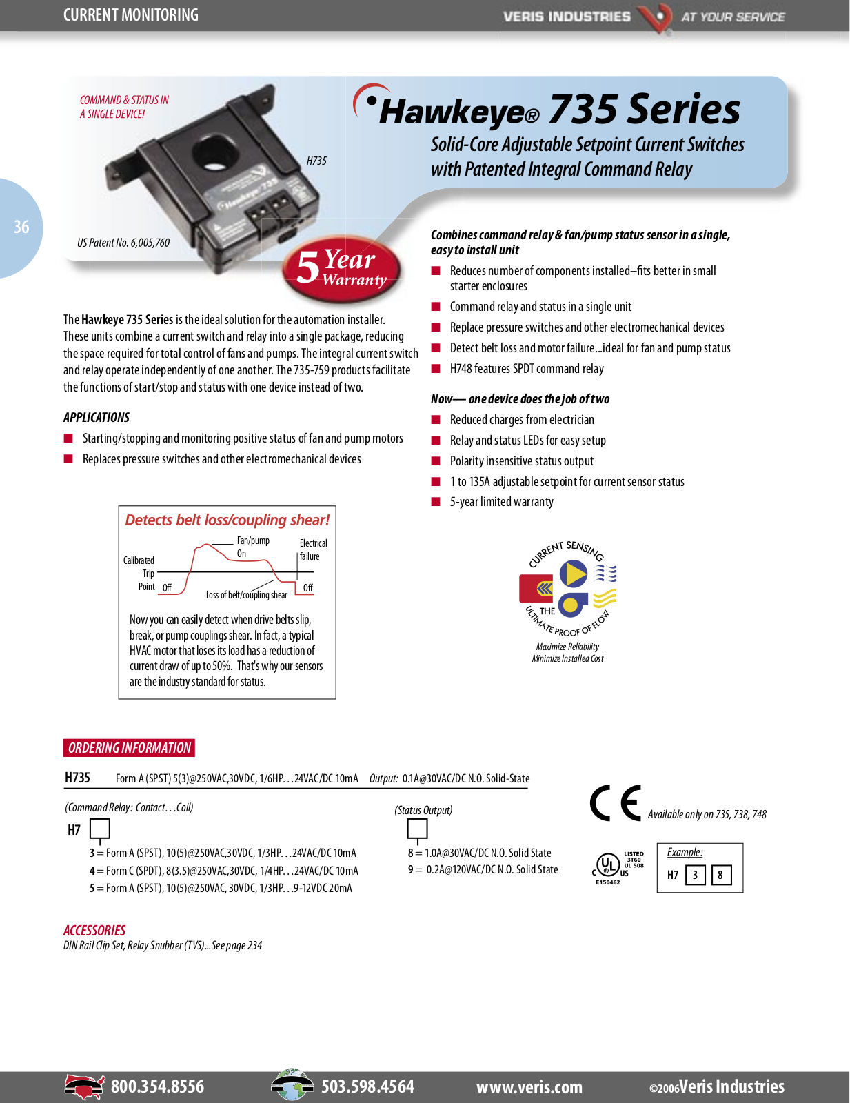 Johnson Controls H735 Series Catalog Page