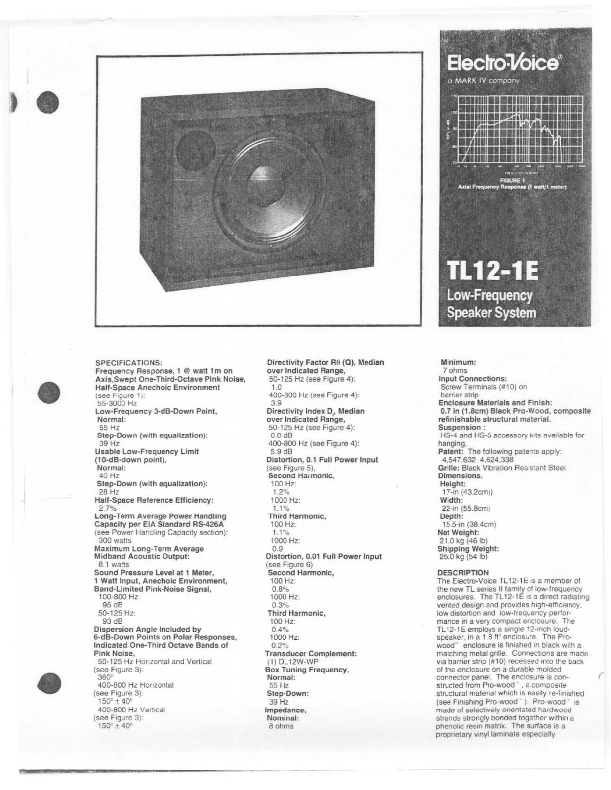 Electro-Voice TL12-1E User Manual