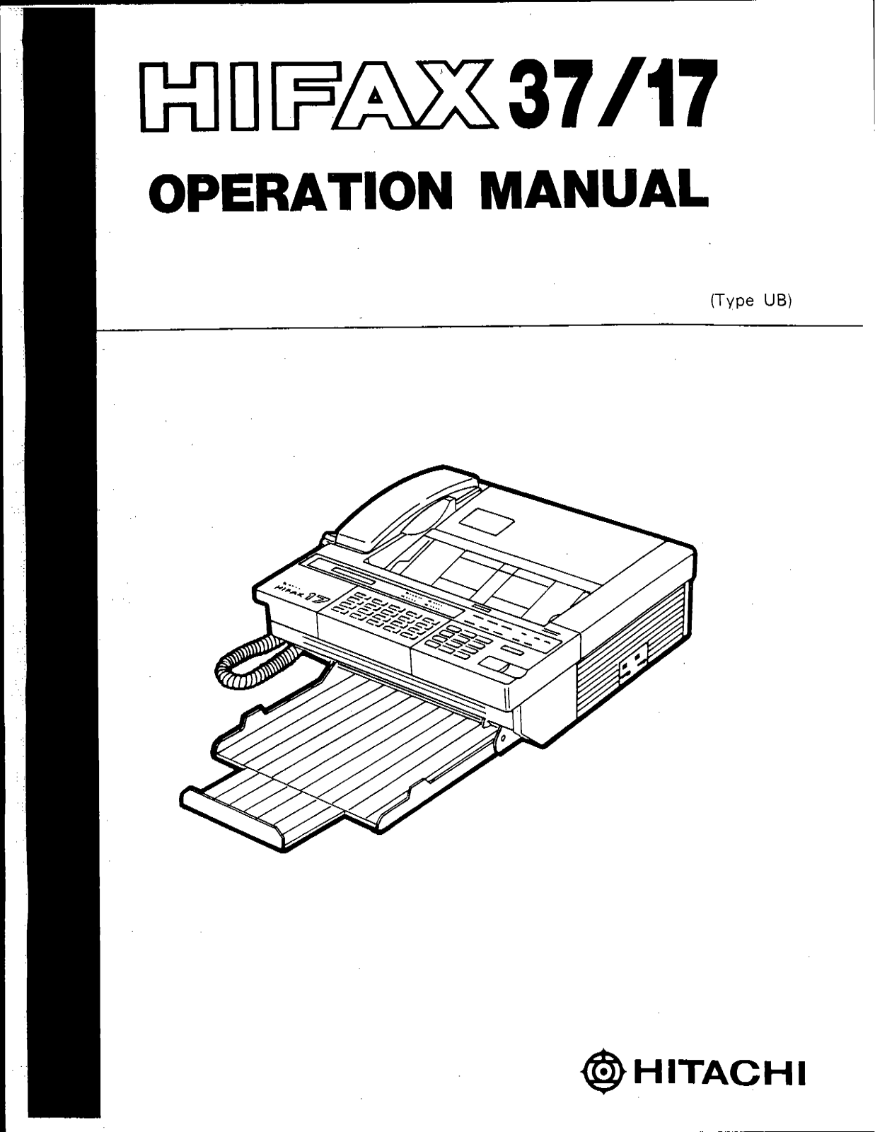 Hitachi HIFAX 17, HIFAX 37 User Manual