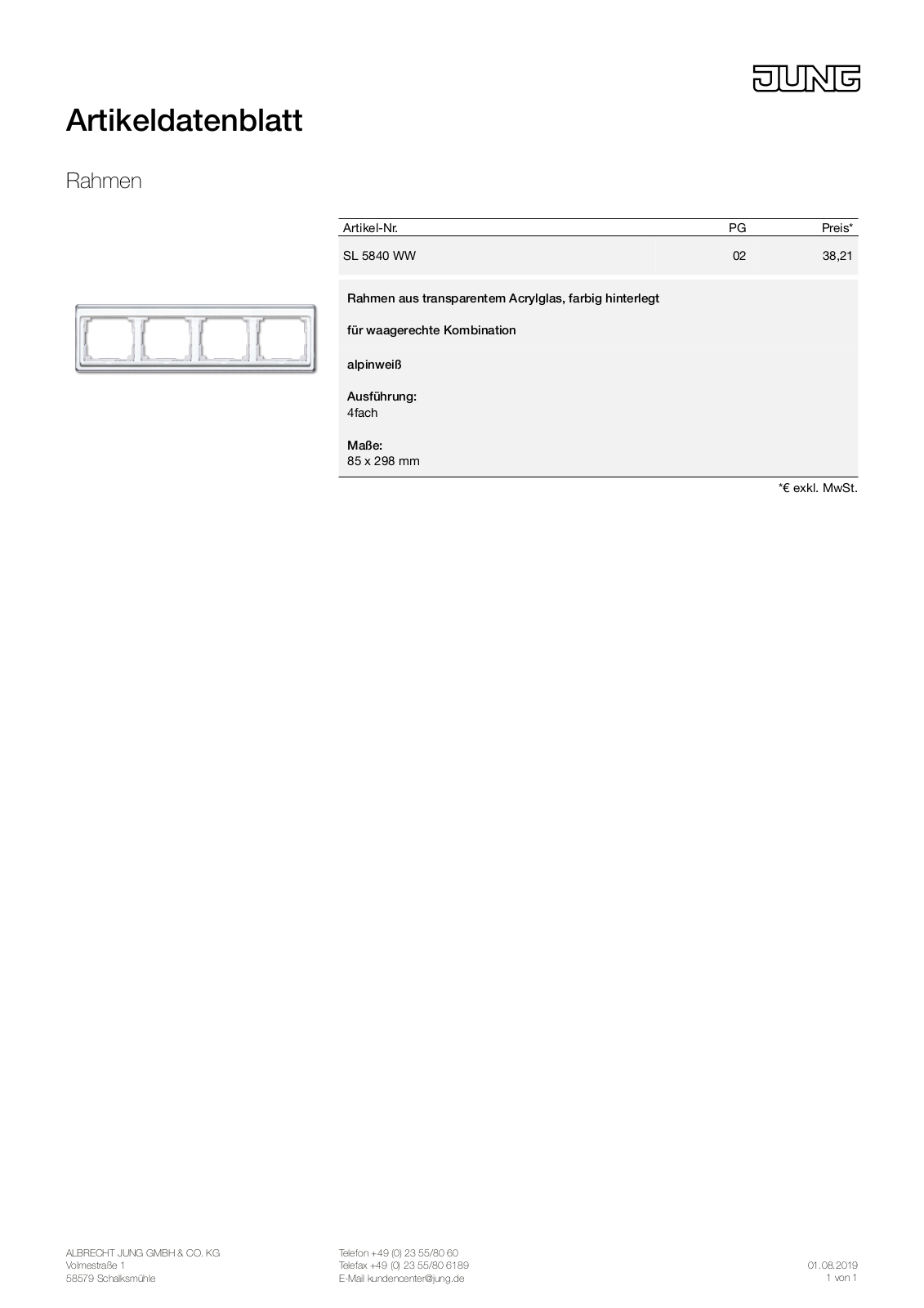 Jung SL 5840 WW User Manual