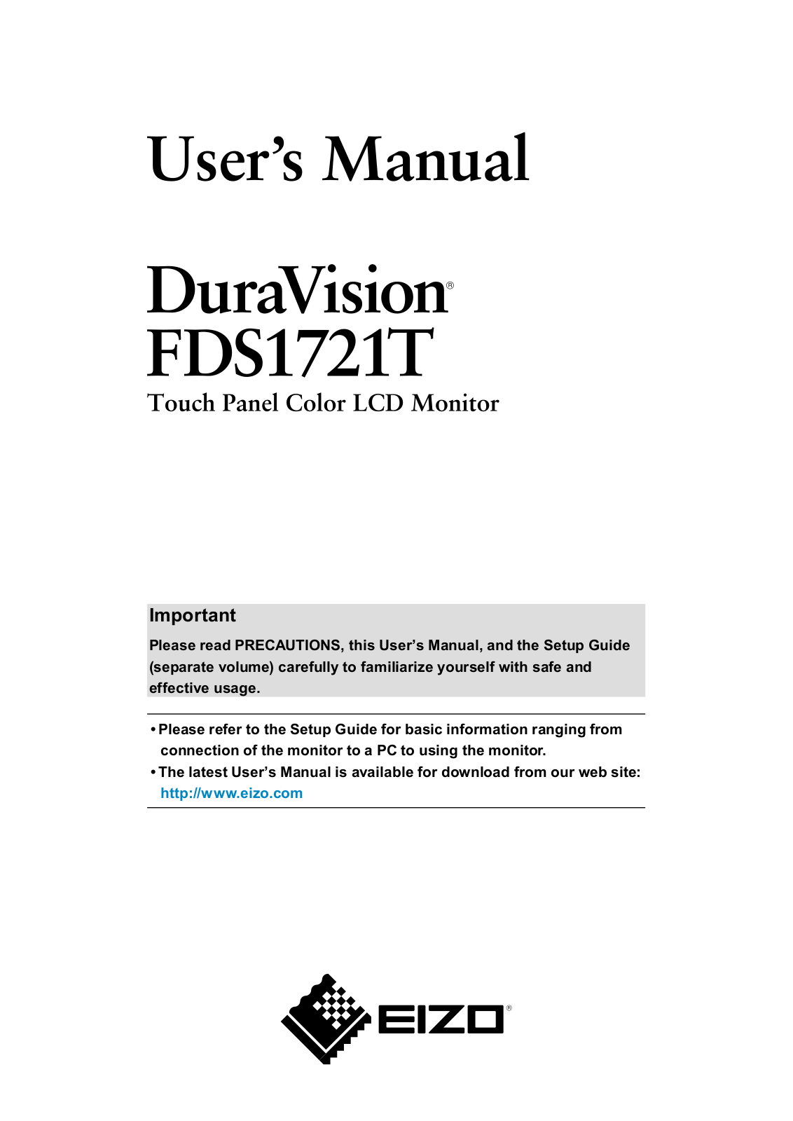 Eizo FDS1721T User Manual