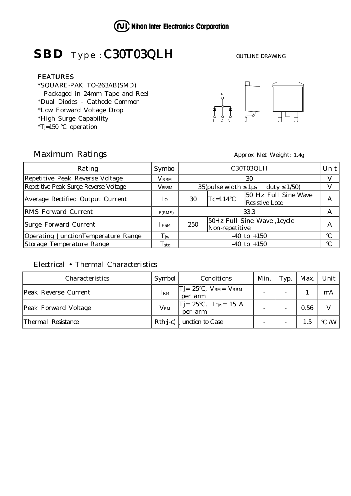 Datasheet C30T03QLH Datasheet (NIHON) - ManualMachine.com