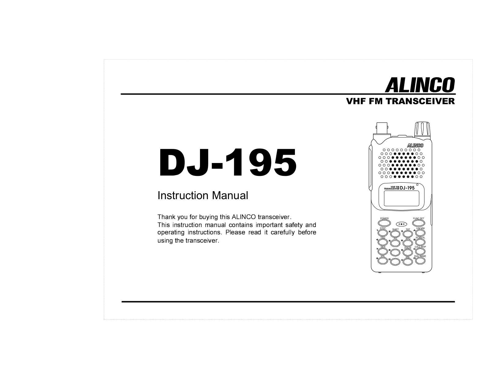 Alinco DJ-195 User Manual