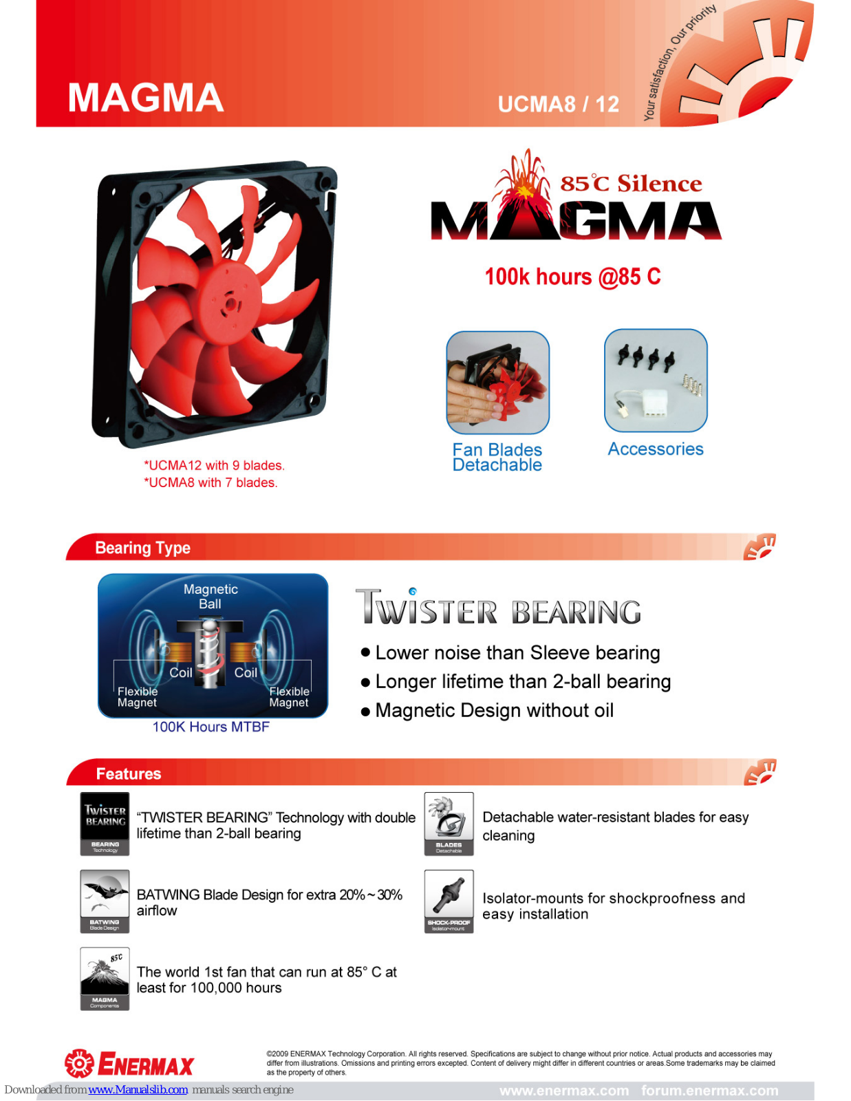 ENERMAX Magma UCMA12, Magma UCMA8 Datasheet