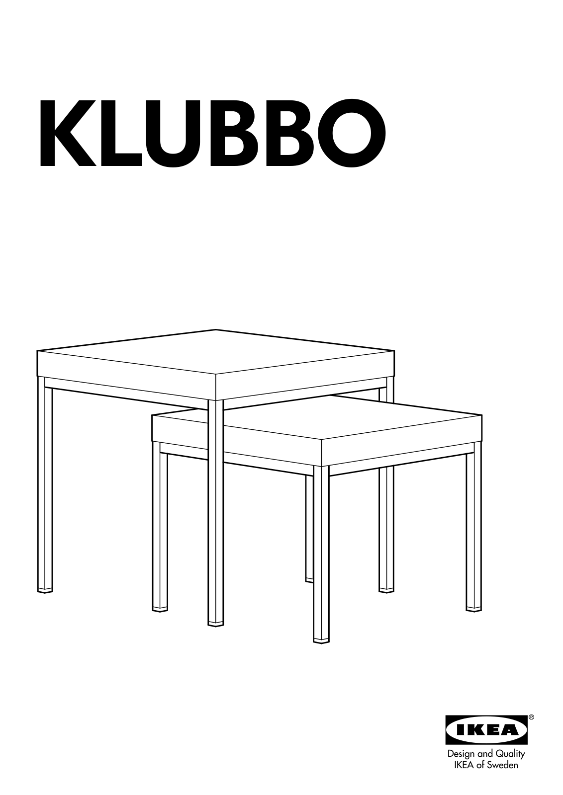 IKEA KLUBBO NESTING TABLES SET-2 Assembly Instruction