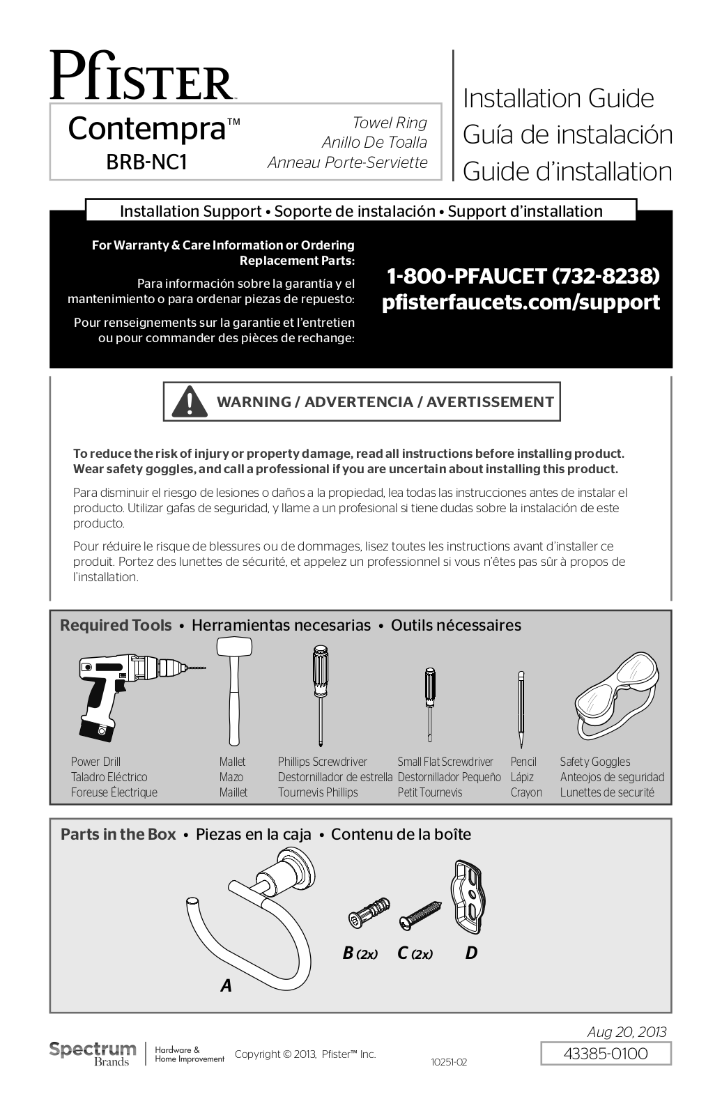 Pfister BRB-NC1C User Manual