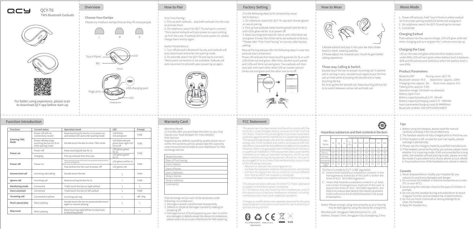 QCY QCY-T6 User Manual