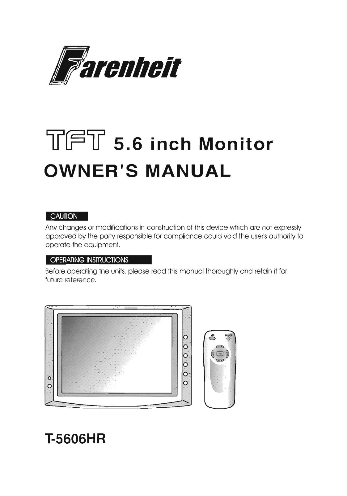 Farenheit Technologies T-5606HR User Manual