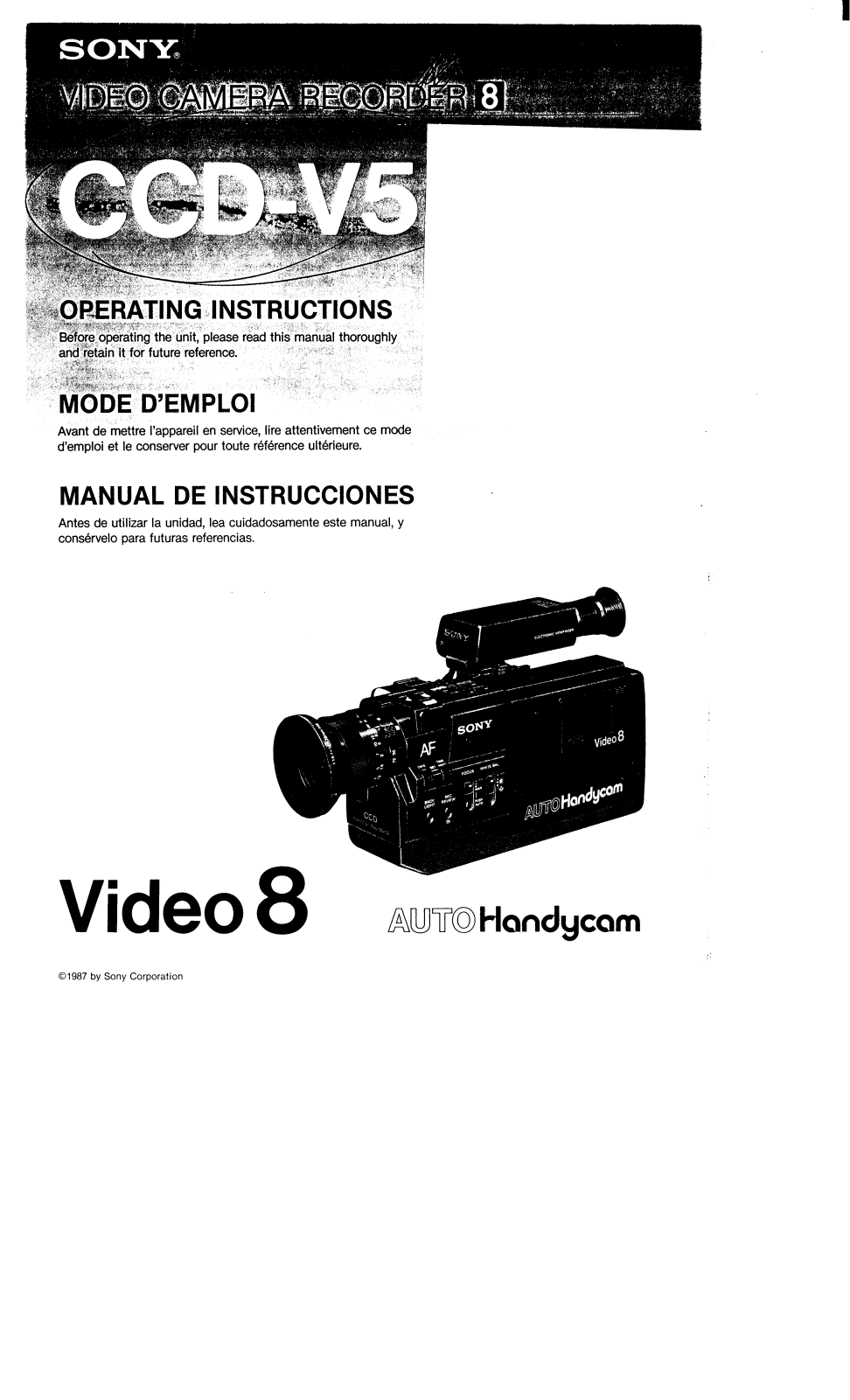 Sony CCD-V5 Operating Manual