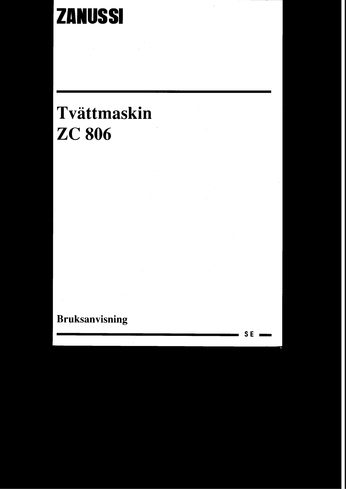 Zanussi ZC806X User Manual