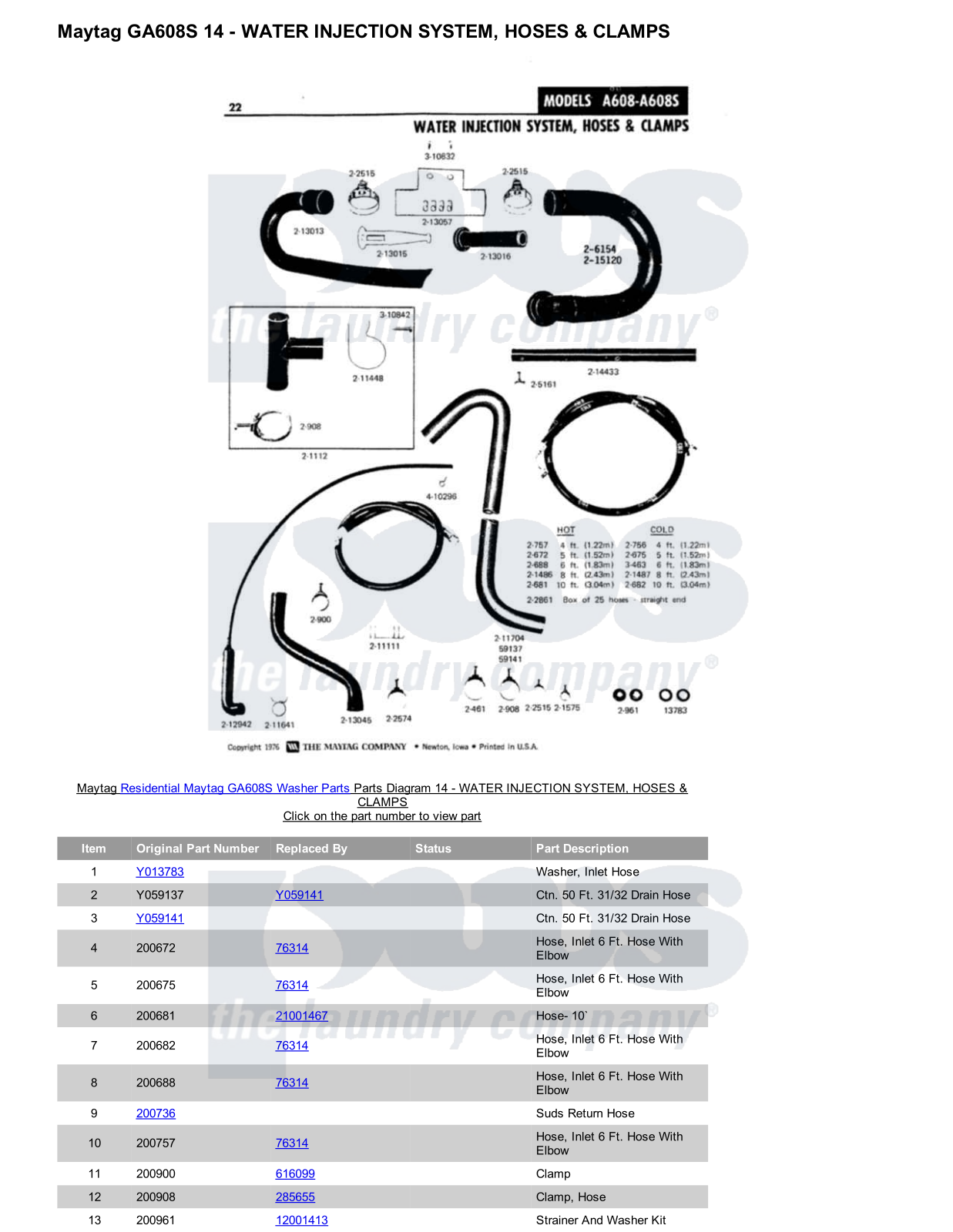 Maytag GA608S Parts Diagram