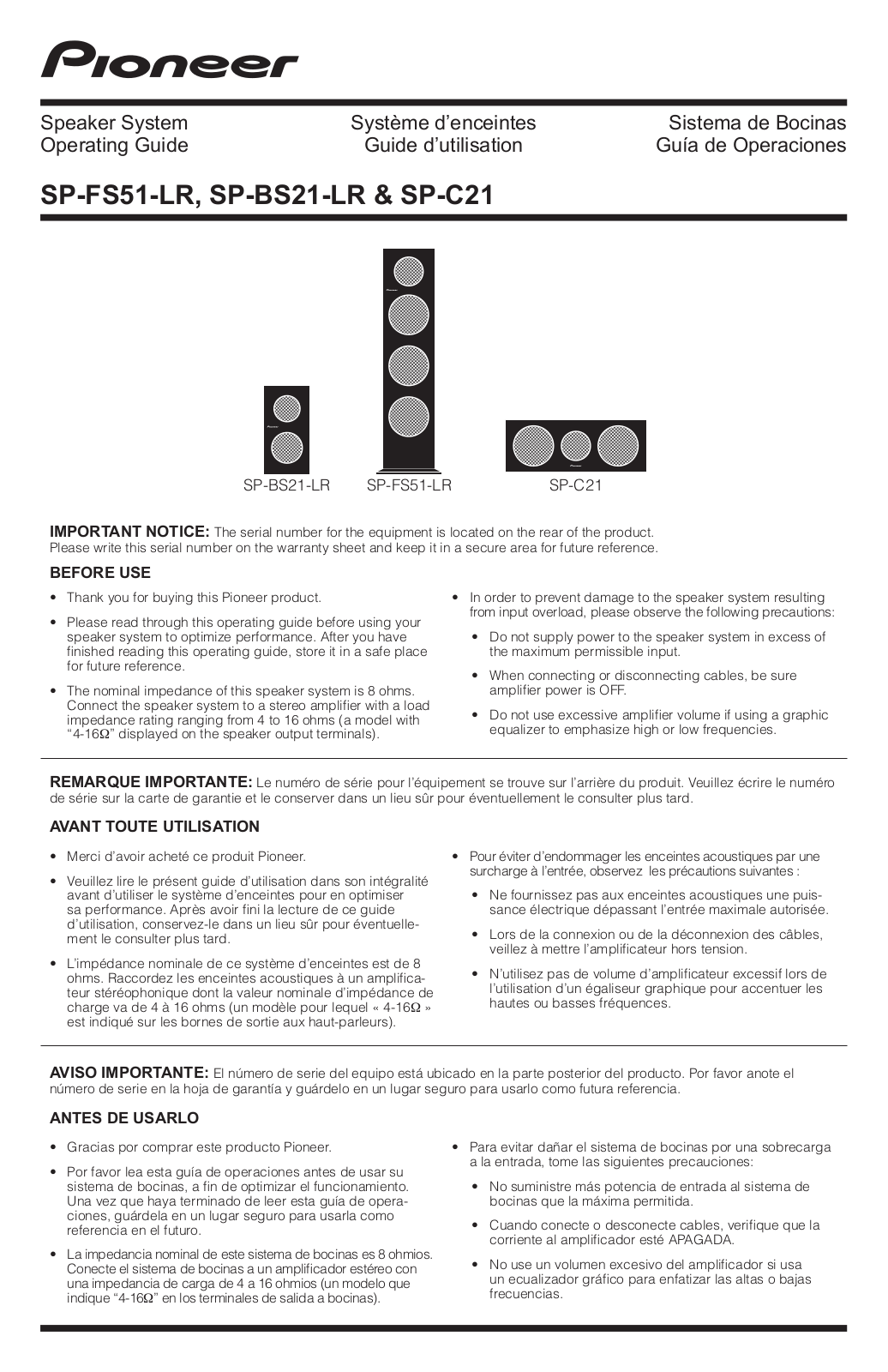 PYLE Audio SP-BS21-LR User Manual