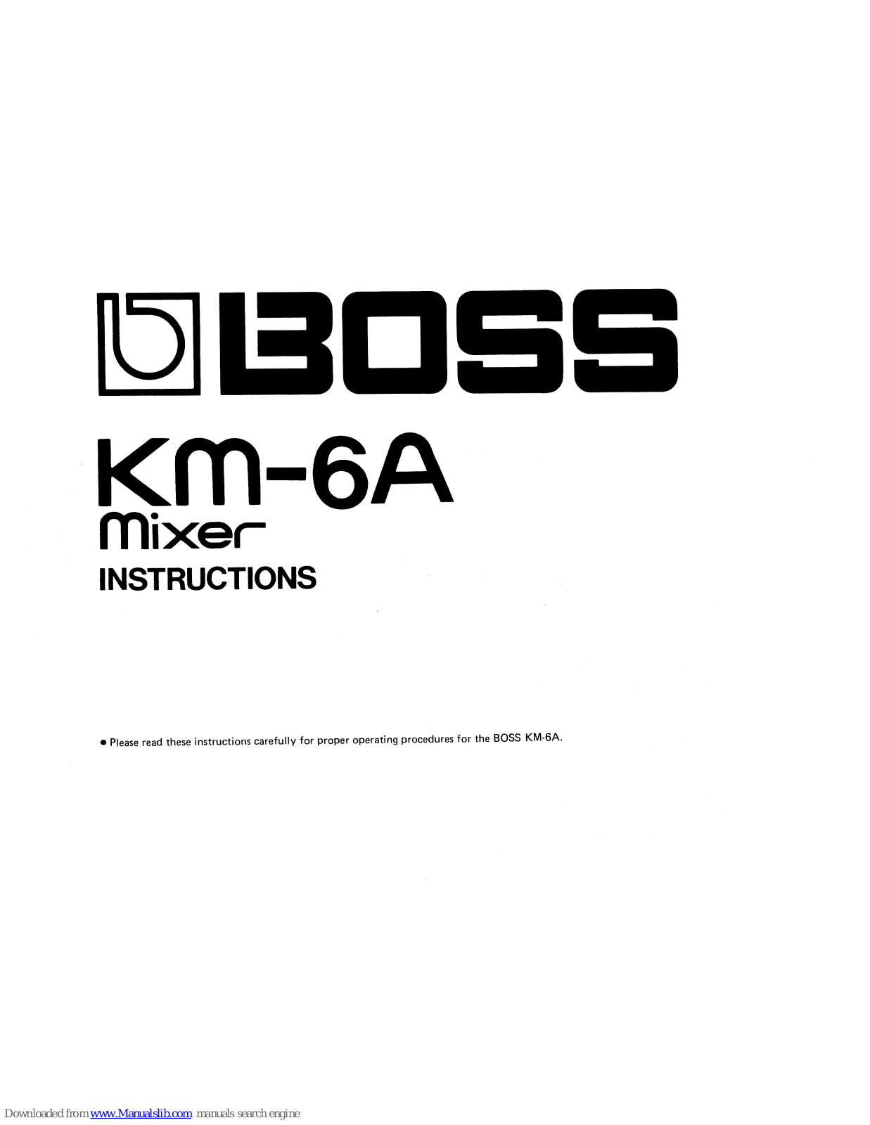 Boss KM-6A Instructions Manual