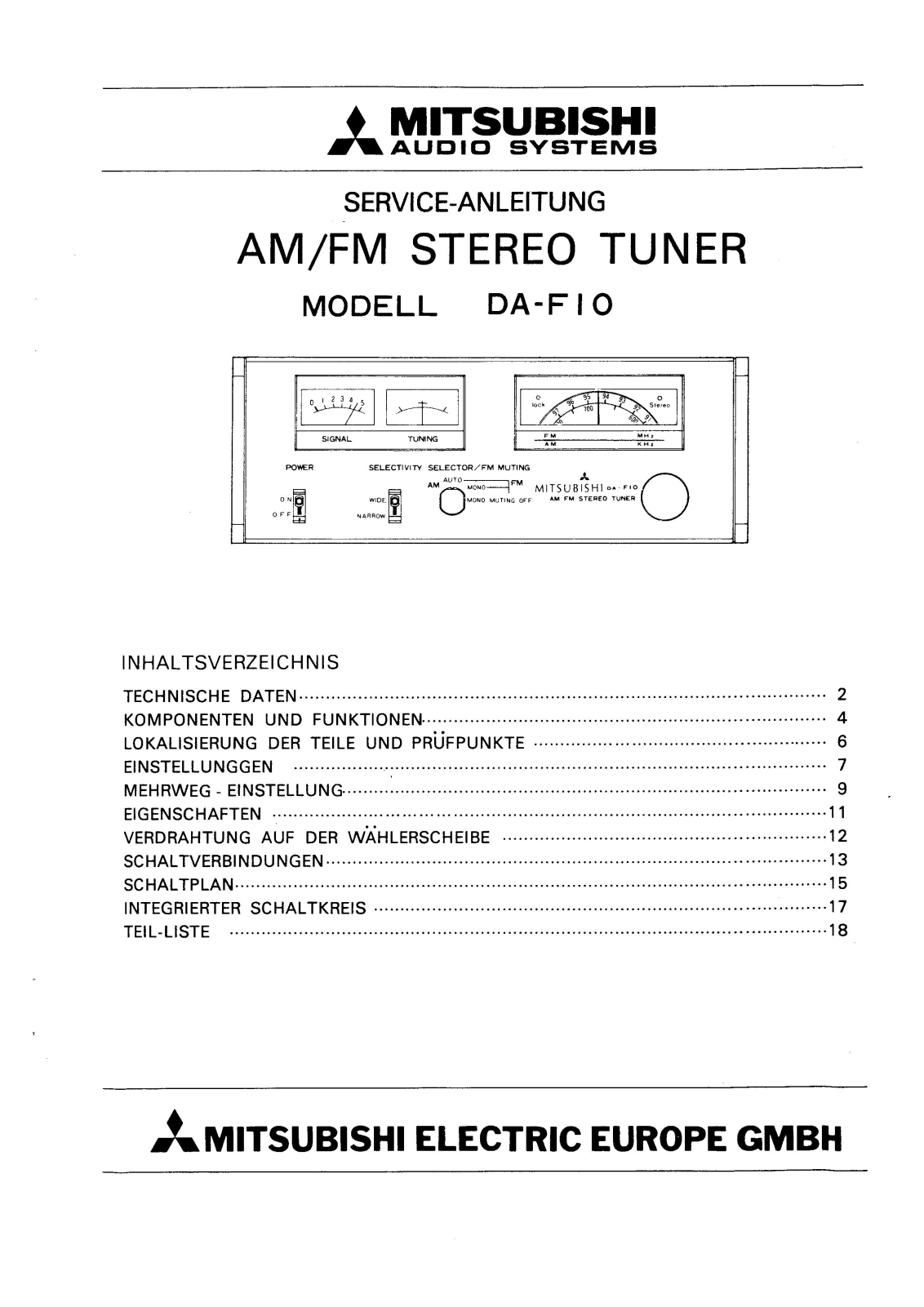 Mitsubishi DAF-10 Service manual