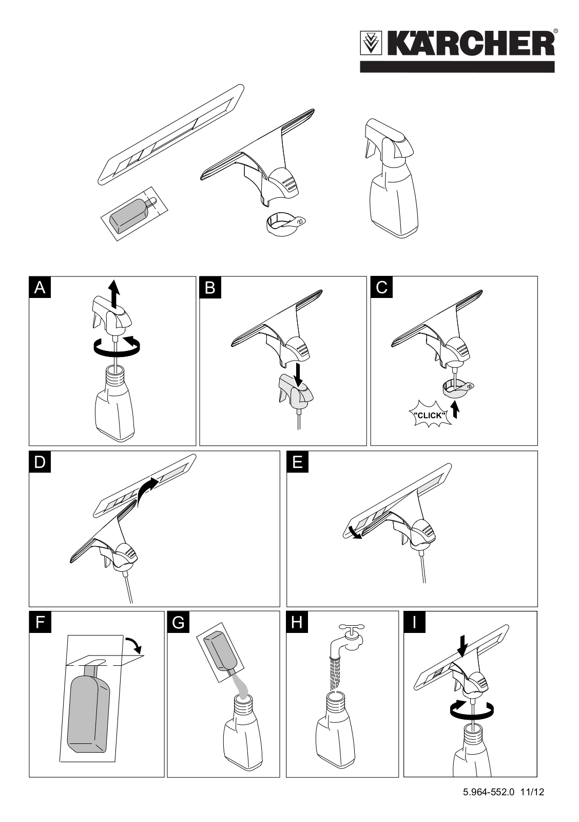 Karcher Window vac spray bottle Owner's Manual