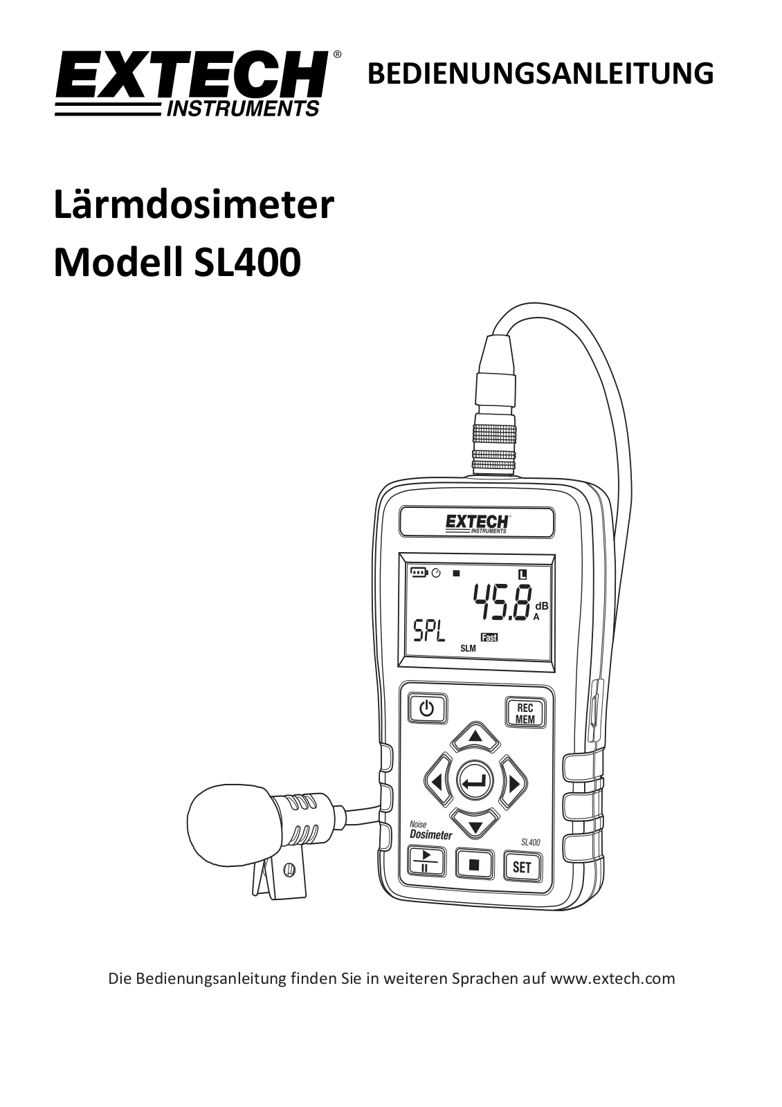 Extech SL400 User guide