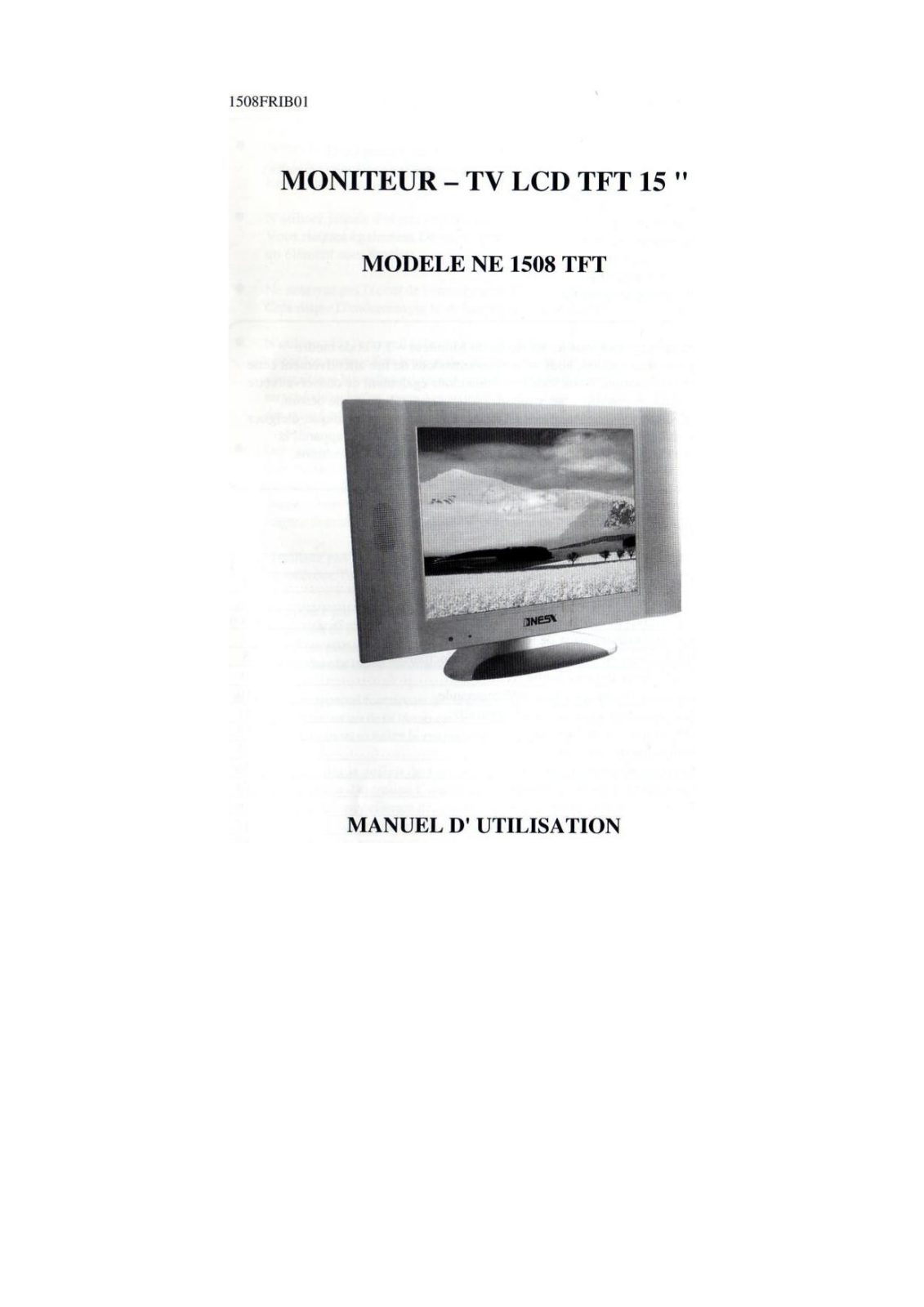 Nesx NE 1508 TFT User Manual