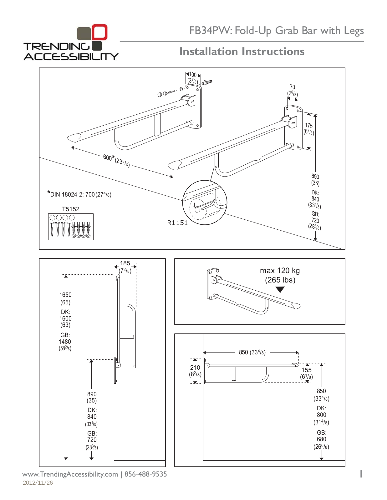 Trending Accessibility FB34PLW User Manual