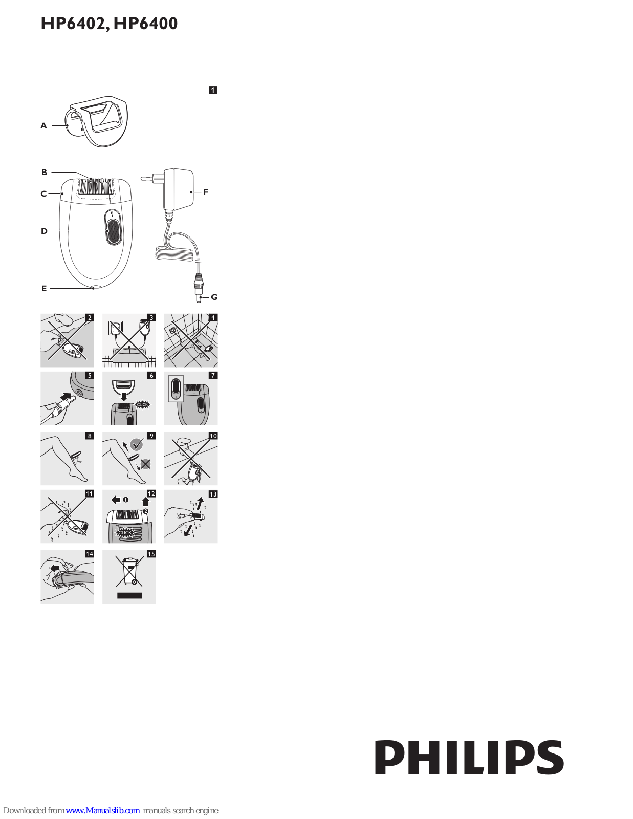 Philips HP6401/50, HP6401/04, HP6401/09, HP6401/08, HP6401/07 User Manual