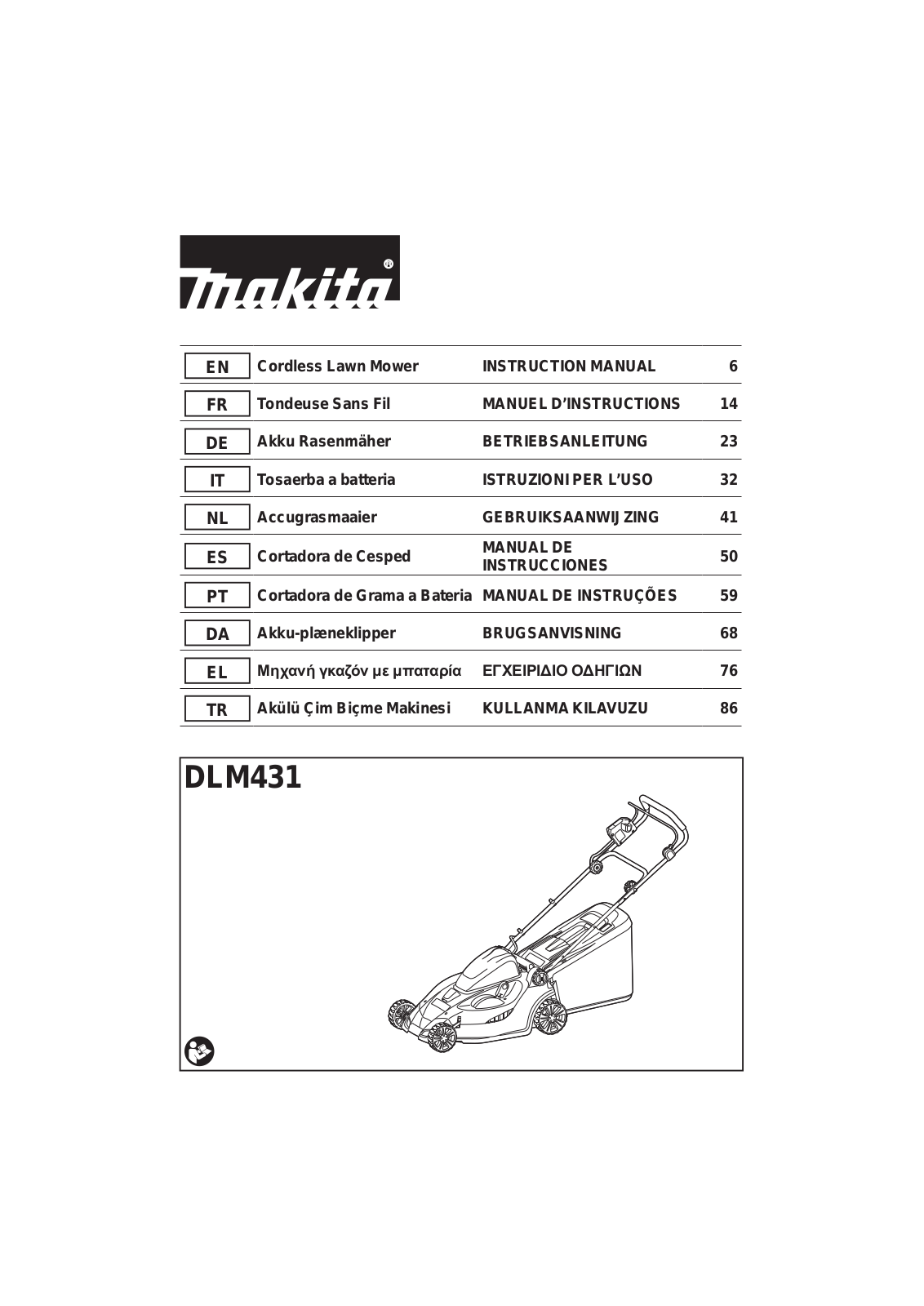 Makita DLM431PT2 operation manual