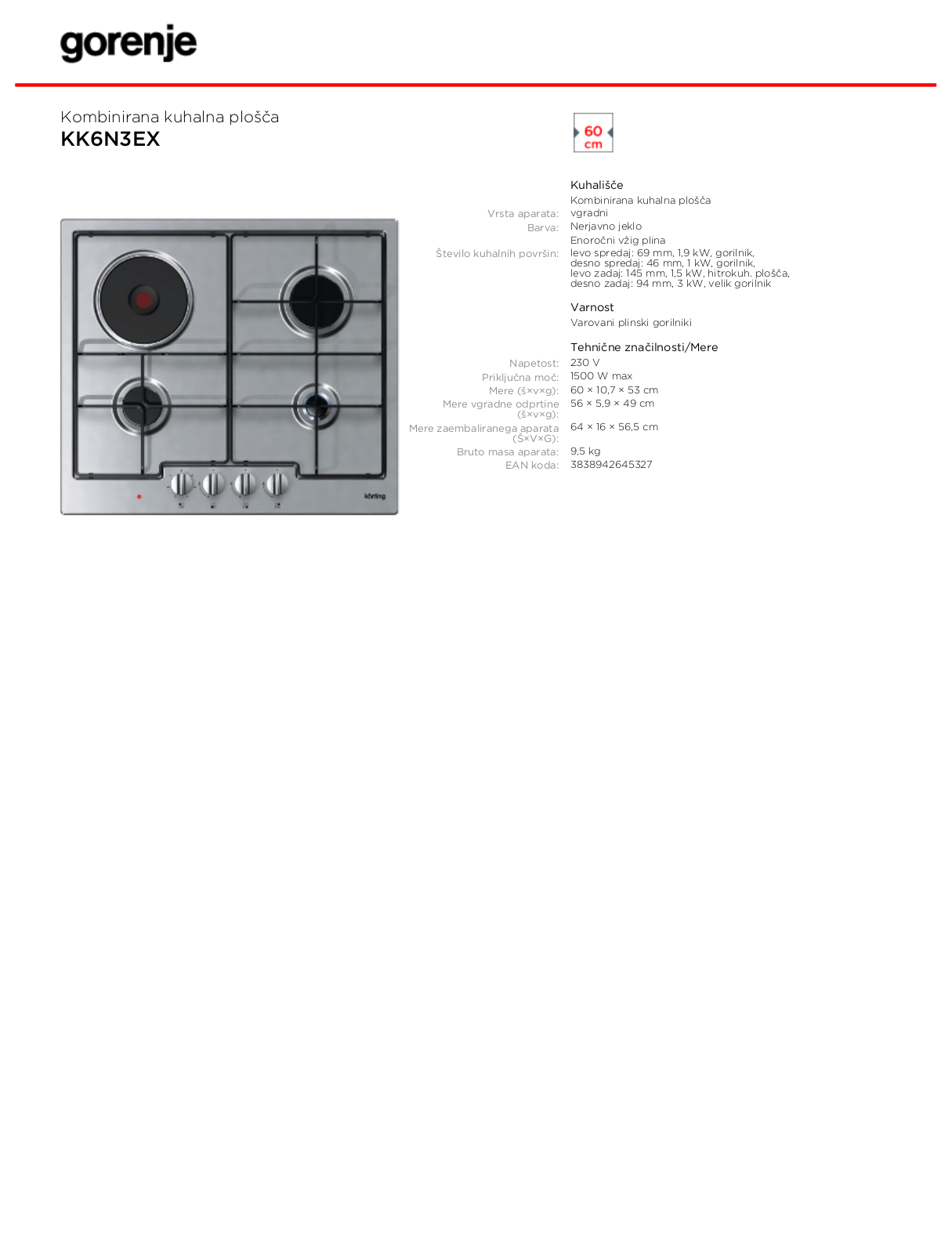 Gorenje KK6N3EX BROCHURE