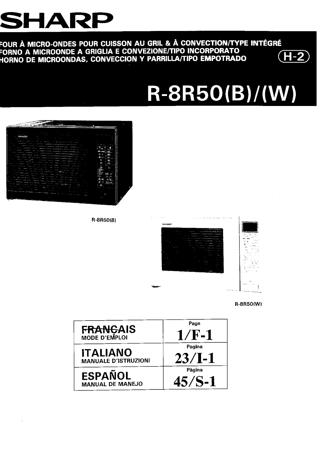 SHARP R-50 User Manual