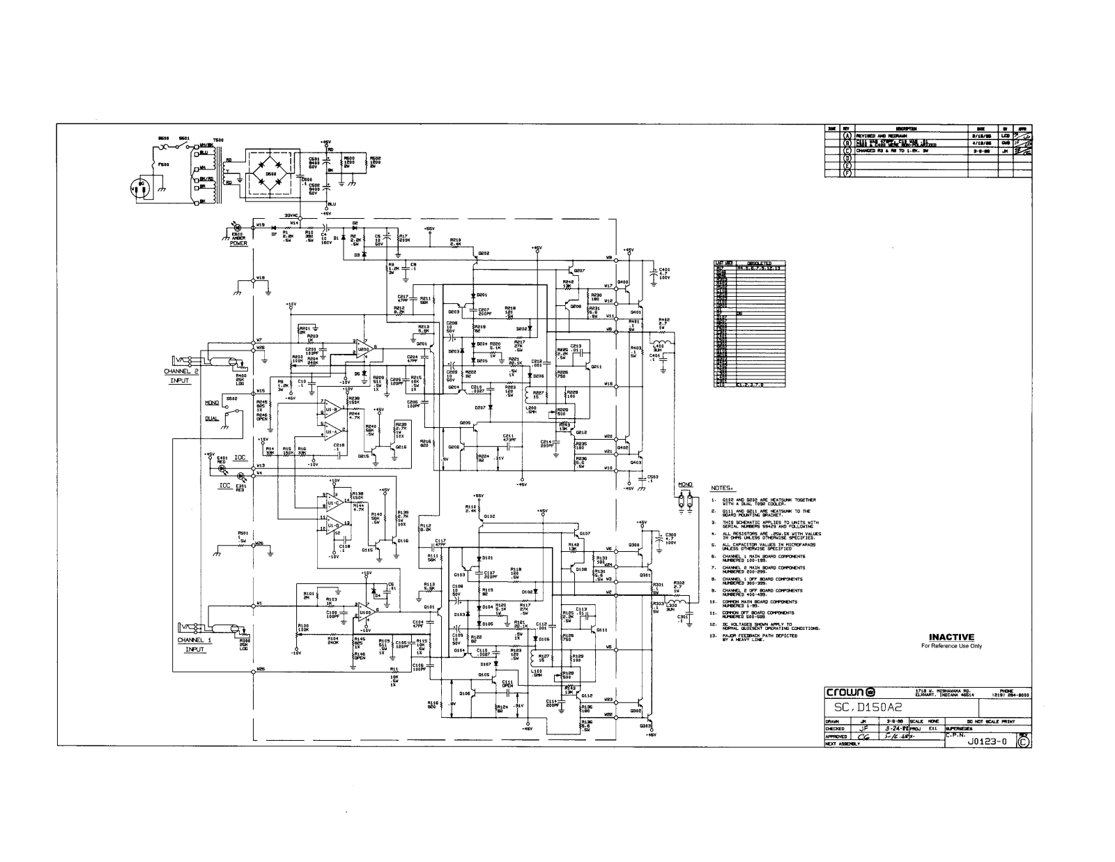 Crown D-150-A Mk2 Schematic