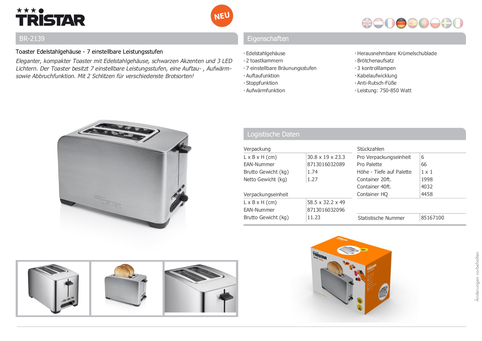 Tristar BR-2139 User Manual