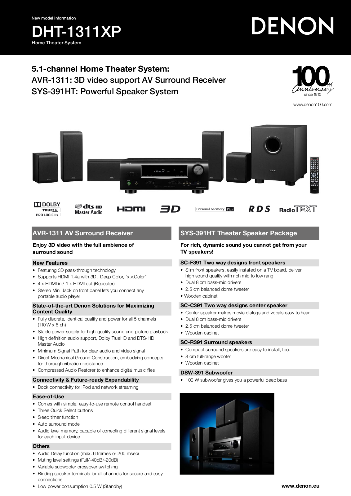 Denon DHT-1311XP DATASHEET