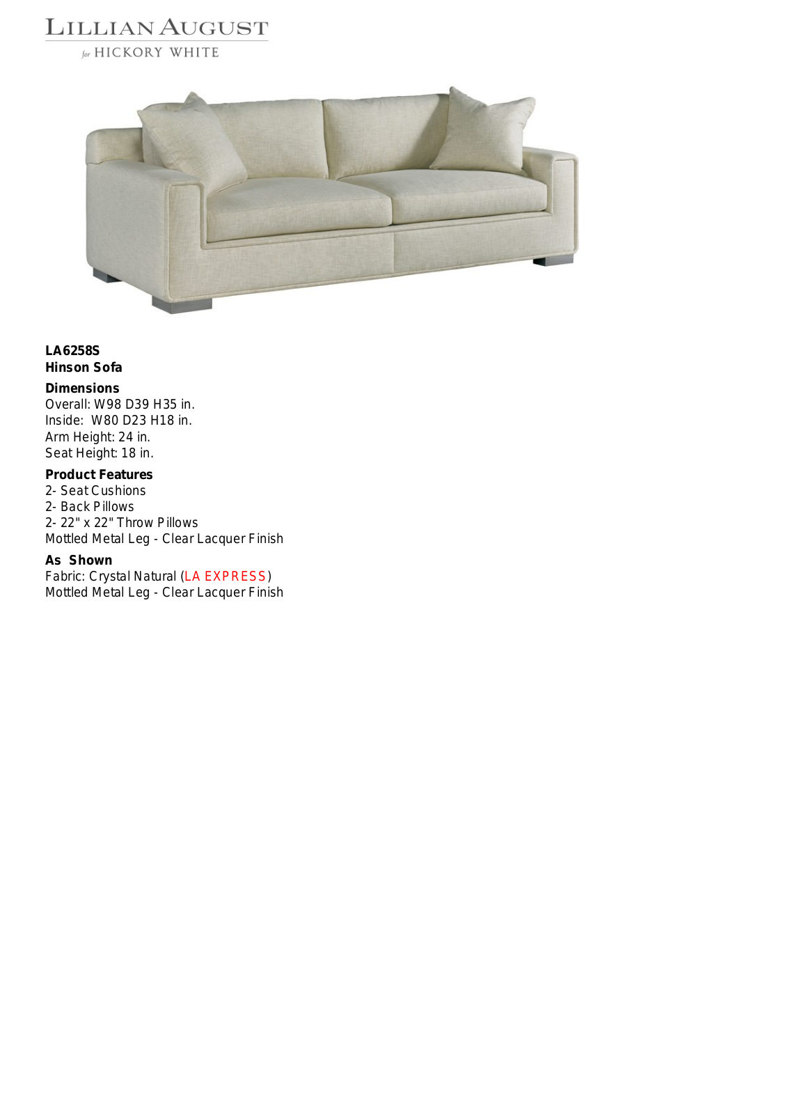 Lillian August LIGU1069 Specifications - ManualMachine.com