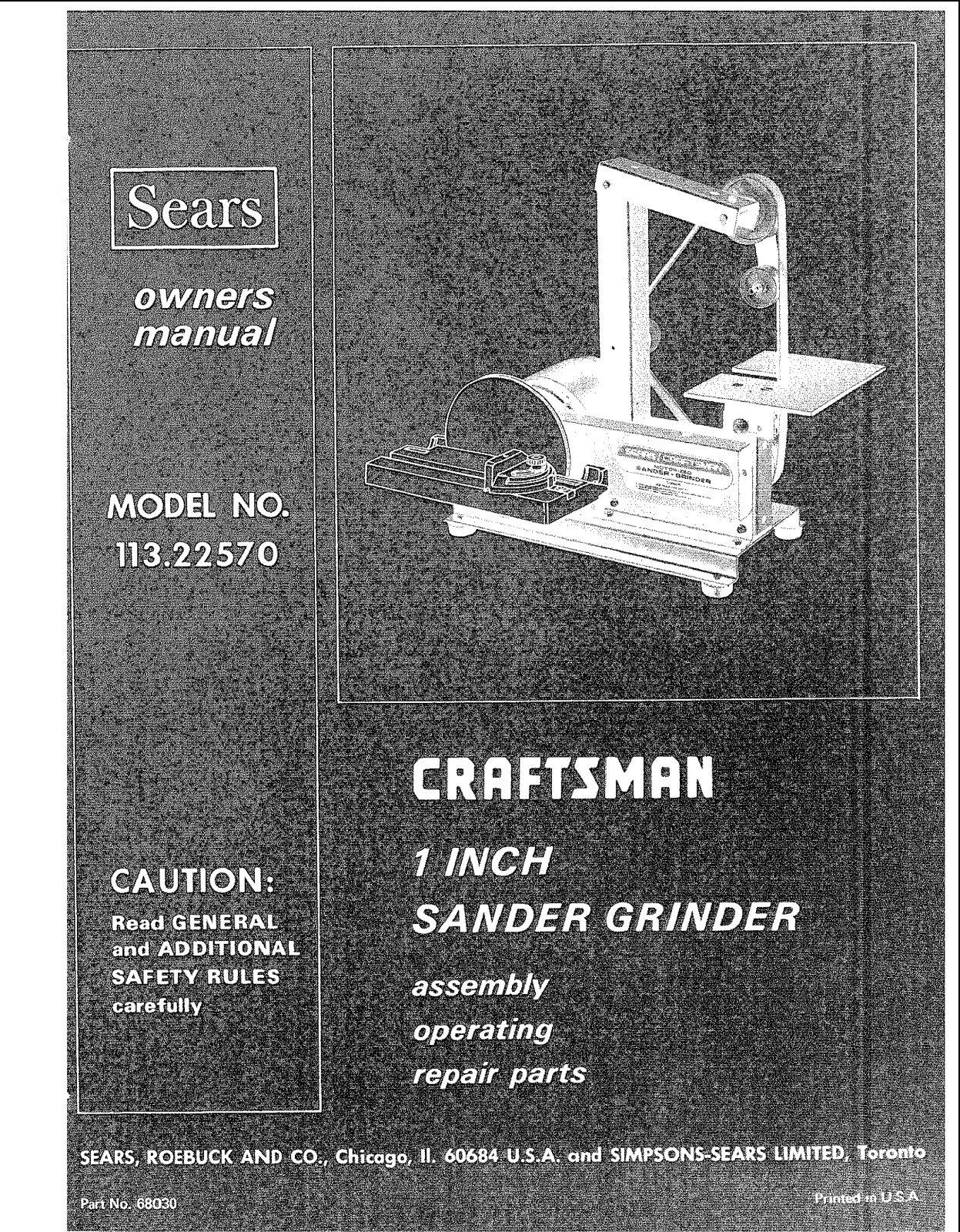 Craftsman 11322570 Owner’s Manual