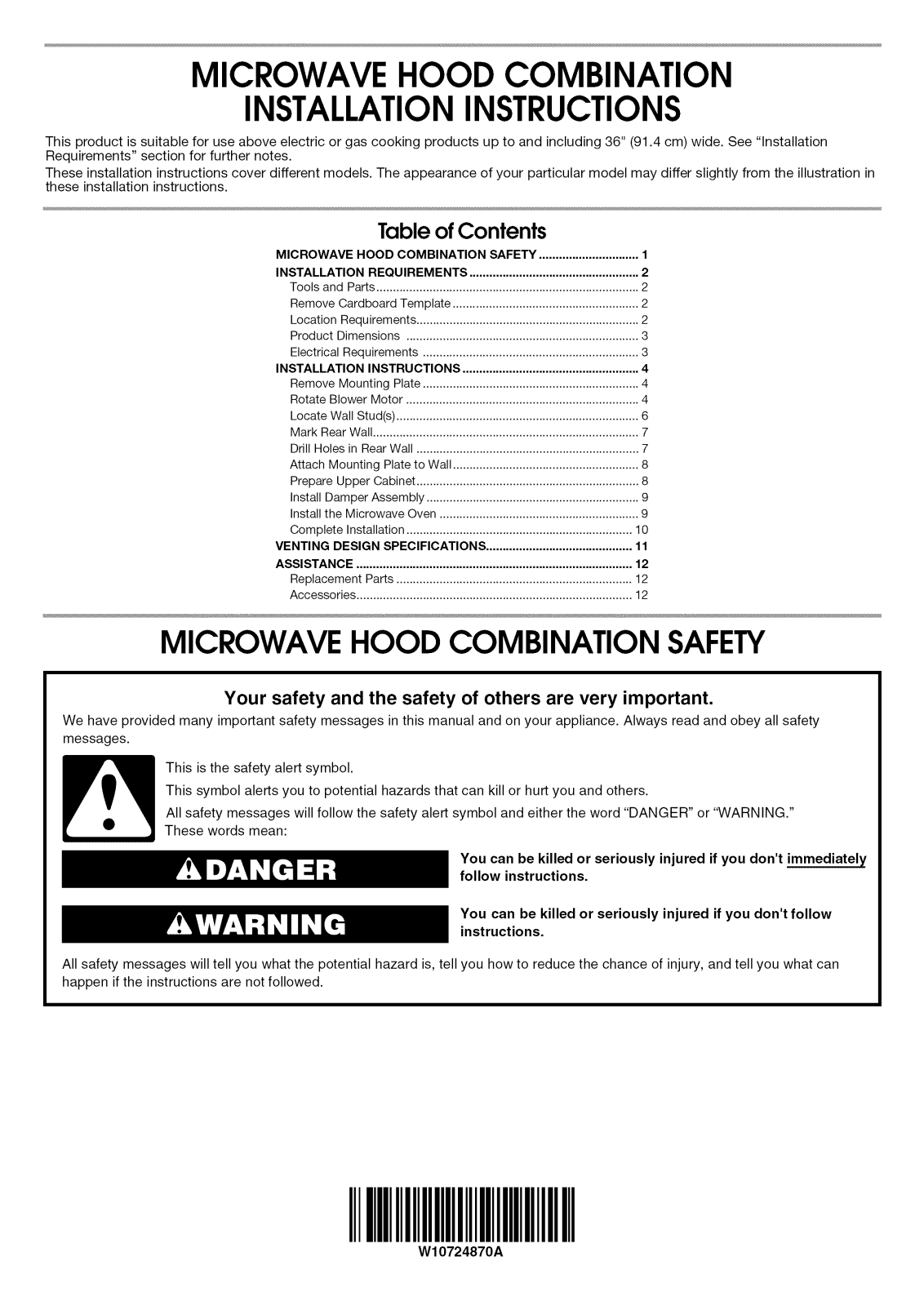 Whirlpool KMHP519ESS0, KMHC319EWH4, MMV6190FB0, MMV6190FB3, MMV6190FW0 Installation Guide - ManualMachine.com