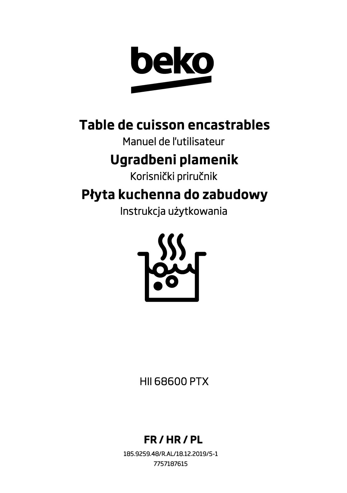 Beko HII68600PTX User manual