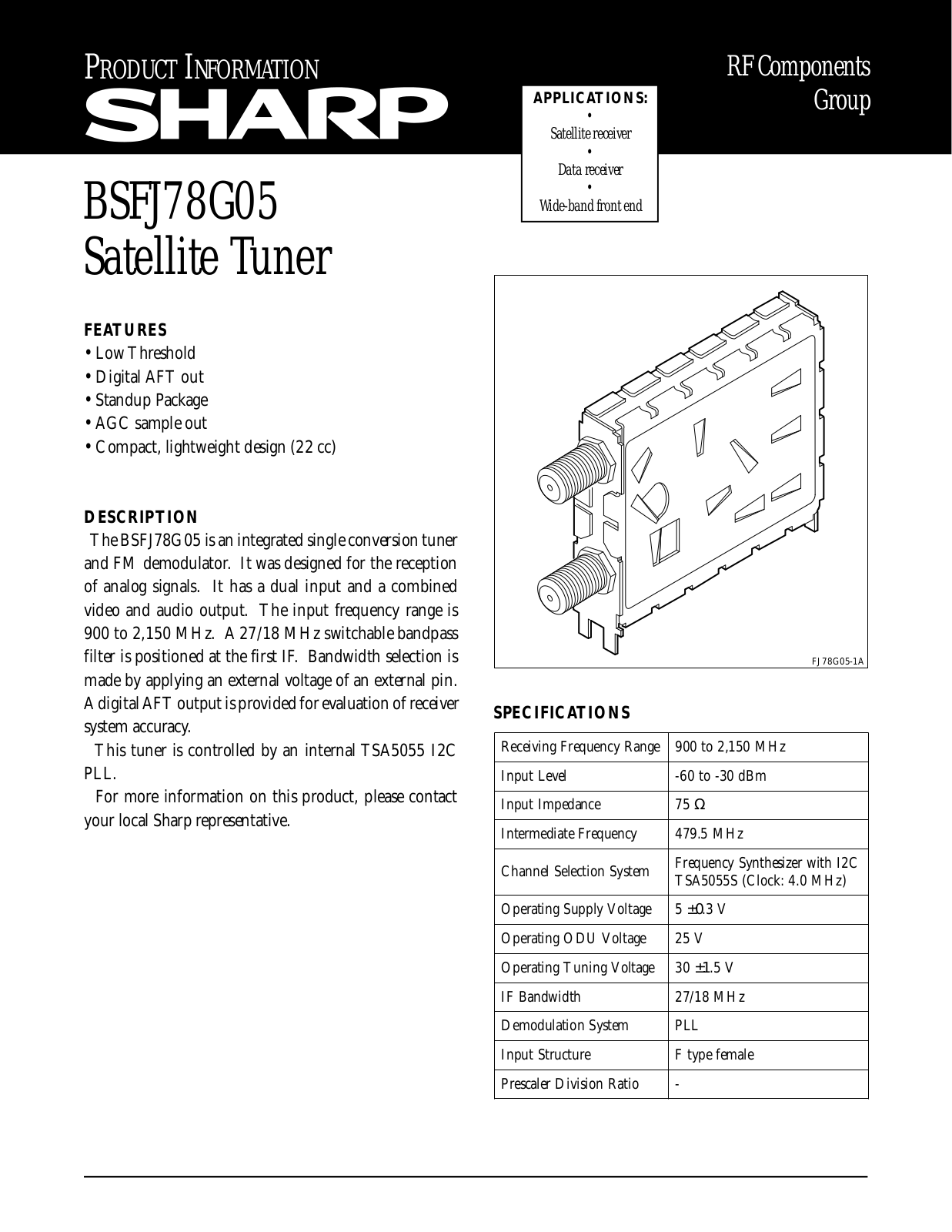 Sharp BSFJ78G05 Datasheet