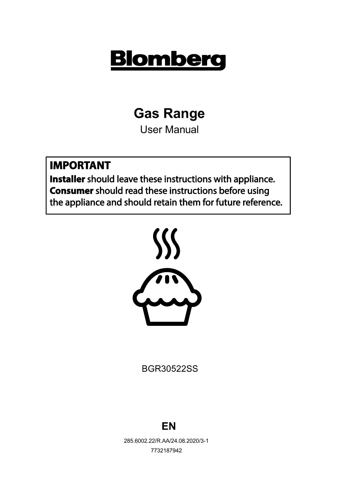 Blomberg BGR30522SS User Manual