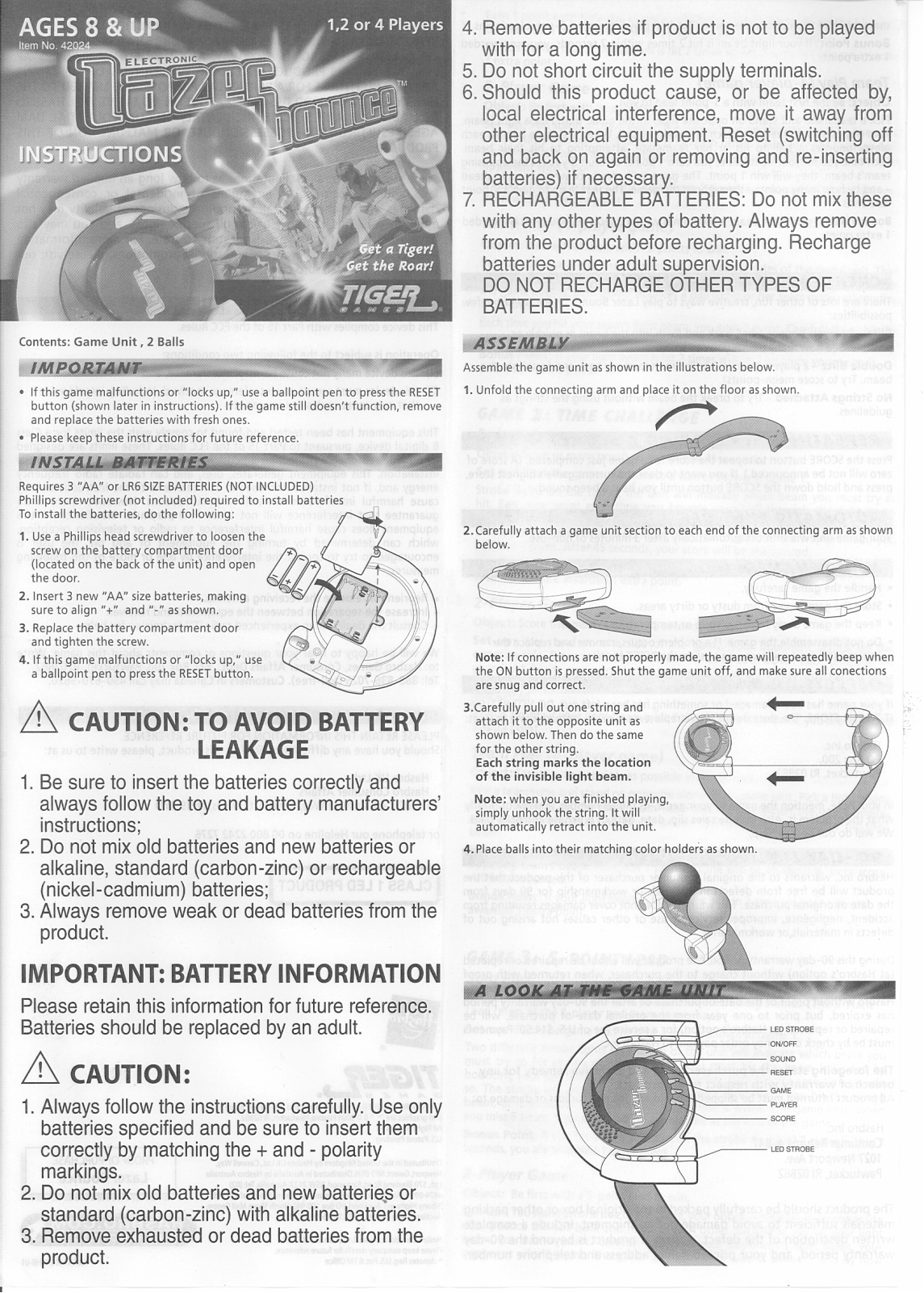 Tiger Electronics 42024 User Manual