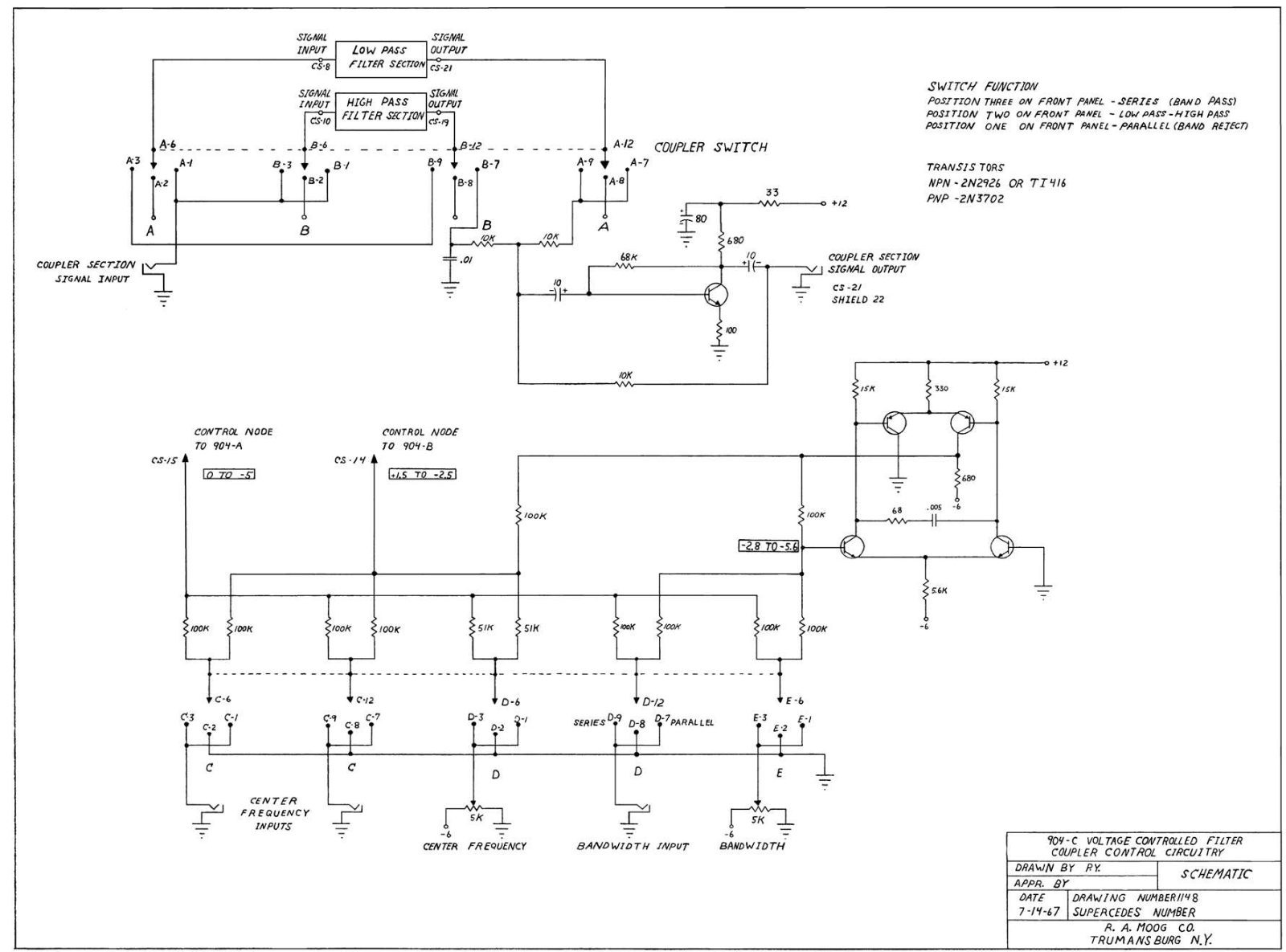 Moog 904c schematic