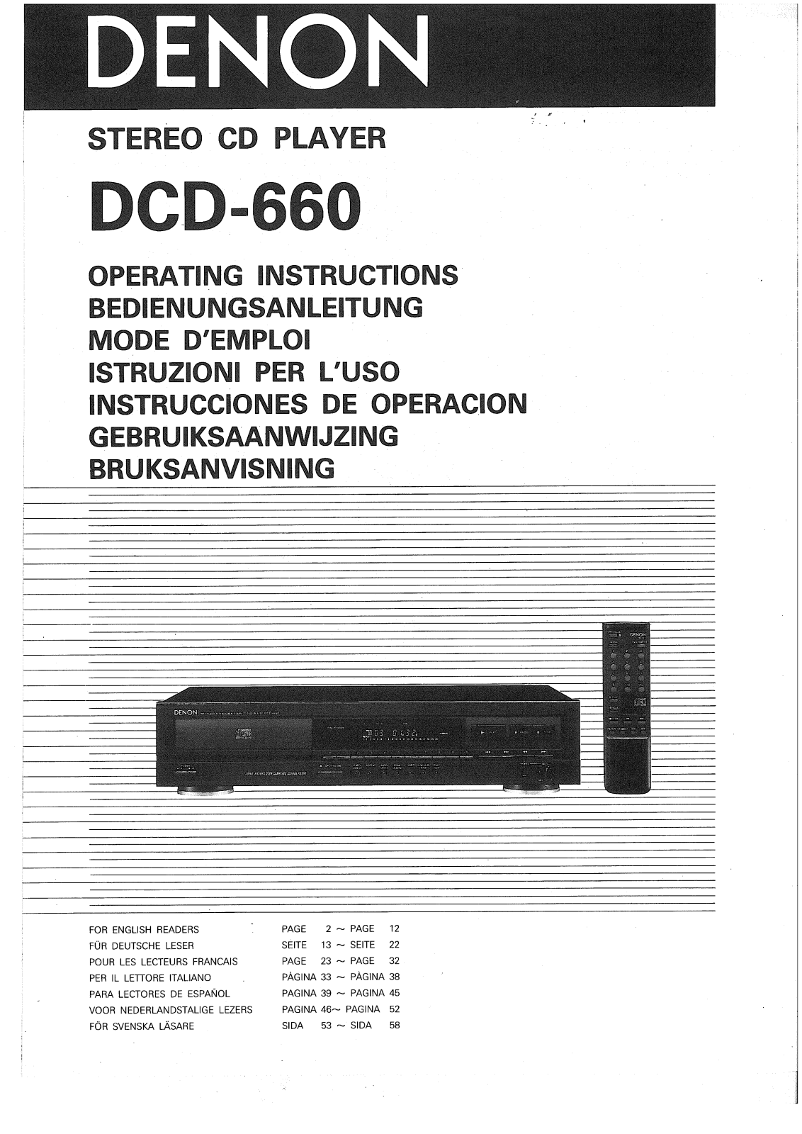 Denon DCD-660 Owner's Manual