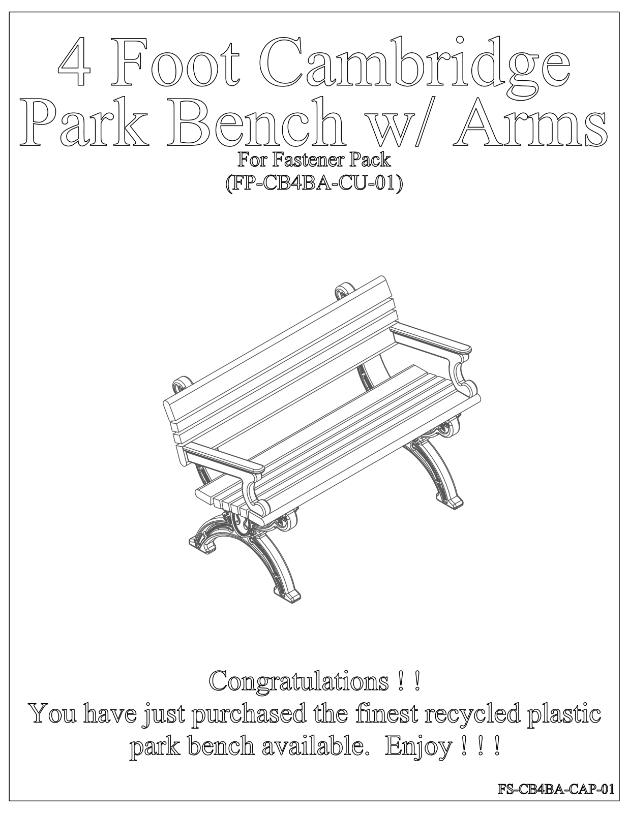 Polly Products ASM-CB4BA-01-BK/CD User Manual