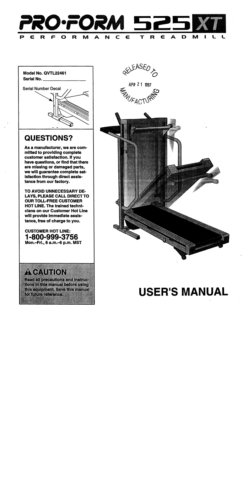 ProForm QVTL22461 User Manual