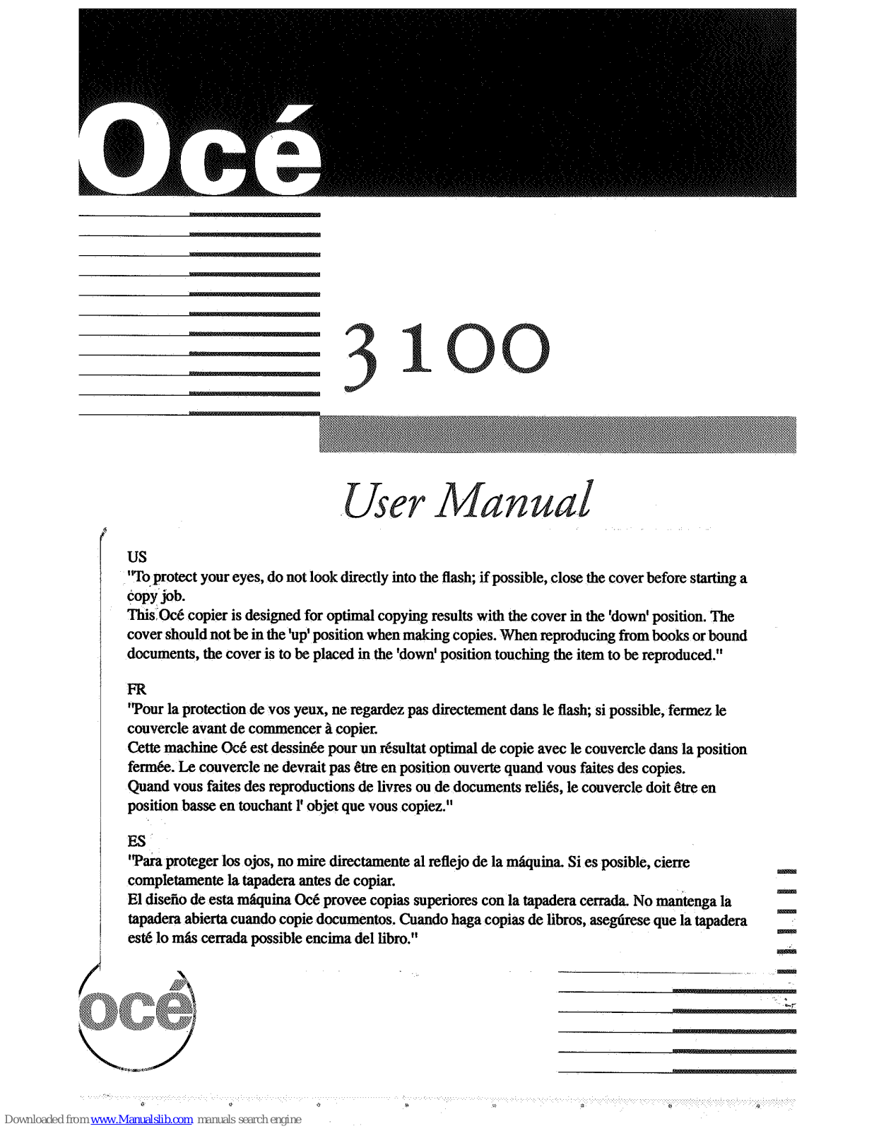 Oce 3100 User Manual