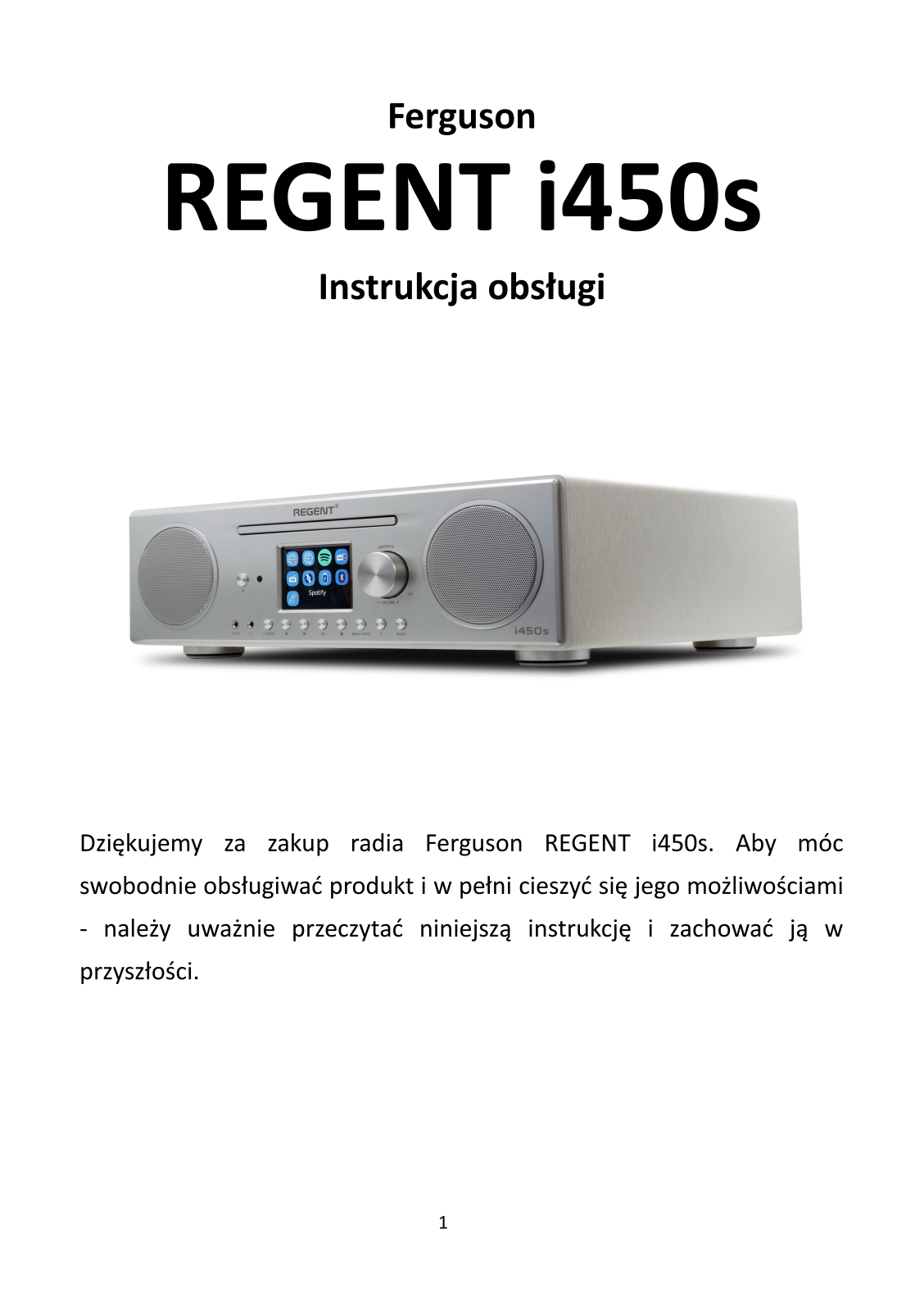 FERGUSON Regent i450s User guide - ManualMachine.com