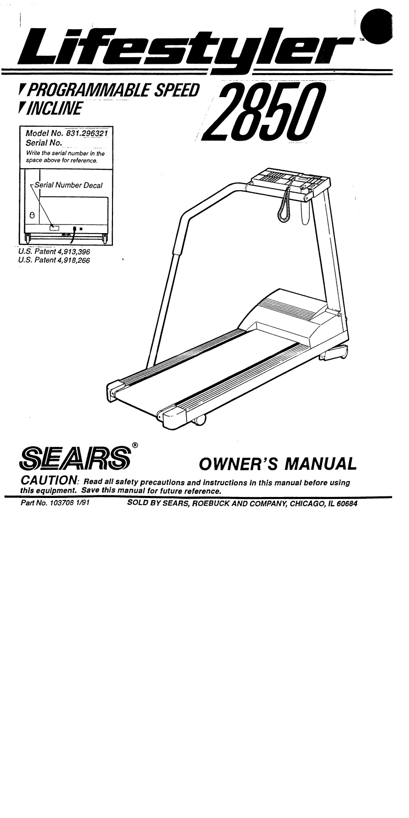 Lifestyler 831.296321 Owner's Manual