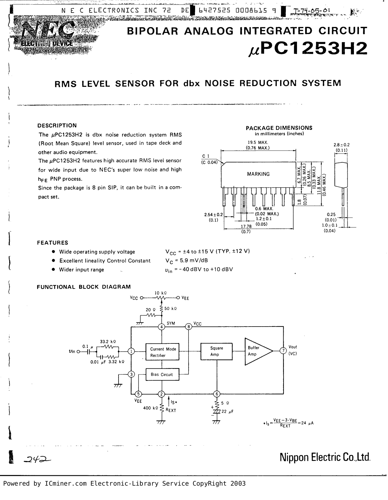 Datasheet UPC1253H2 Specification - ManualMachine.com
