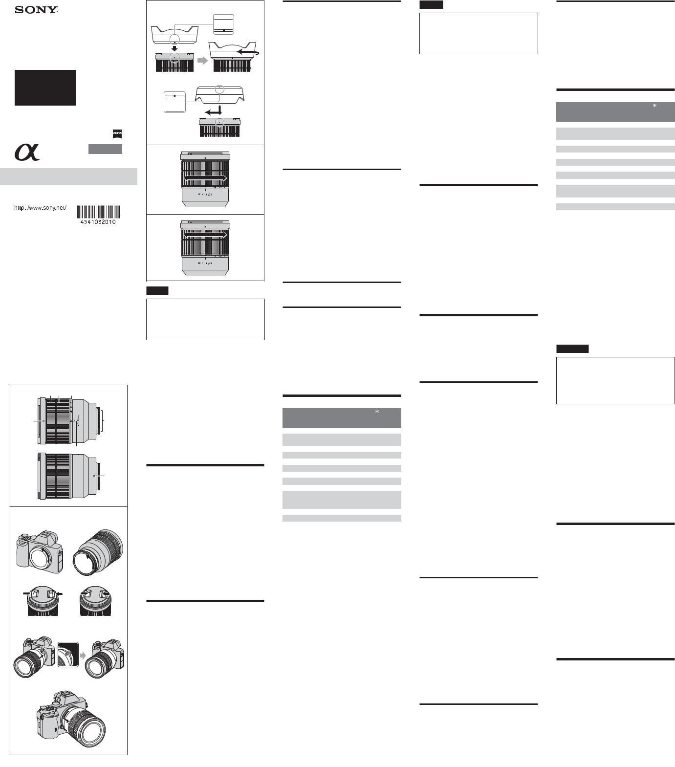 Sony SEL1635Z User Manual