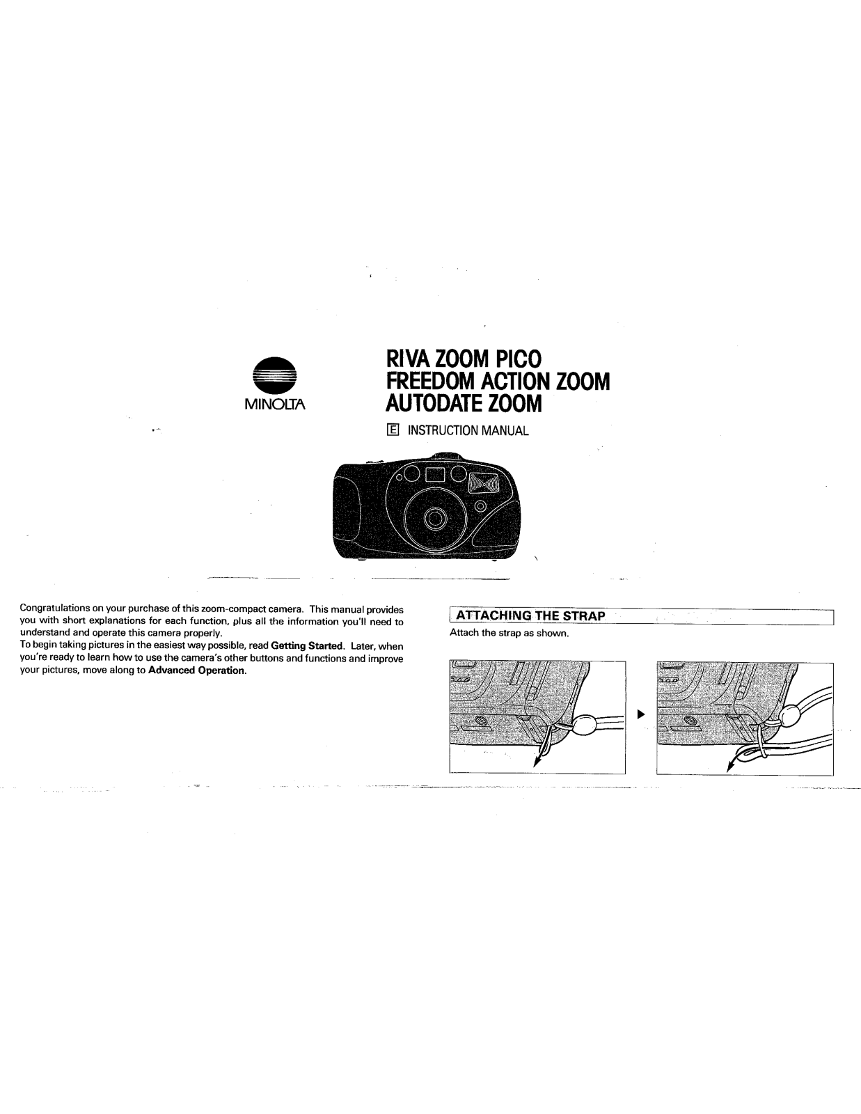 MINOLTA Riva Zoom Pico, Freedom Action Zoom User Manual