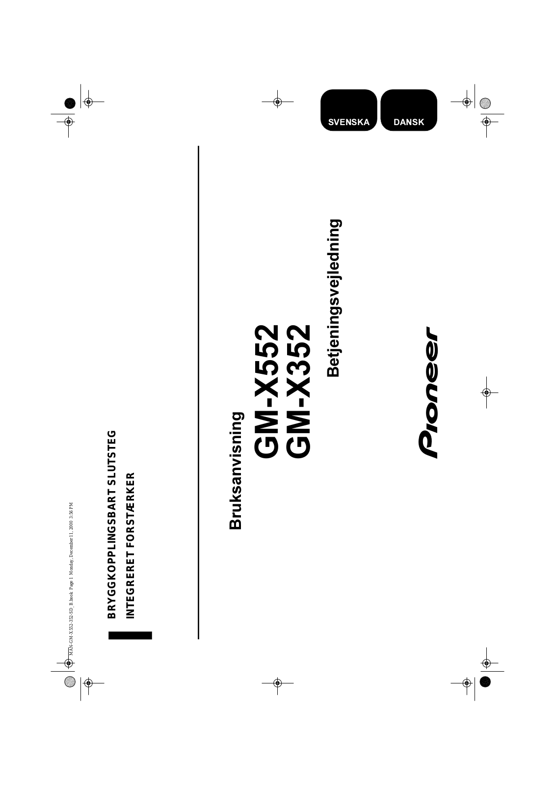 Pioneer GM-X352, GM-X552 User Manual