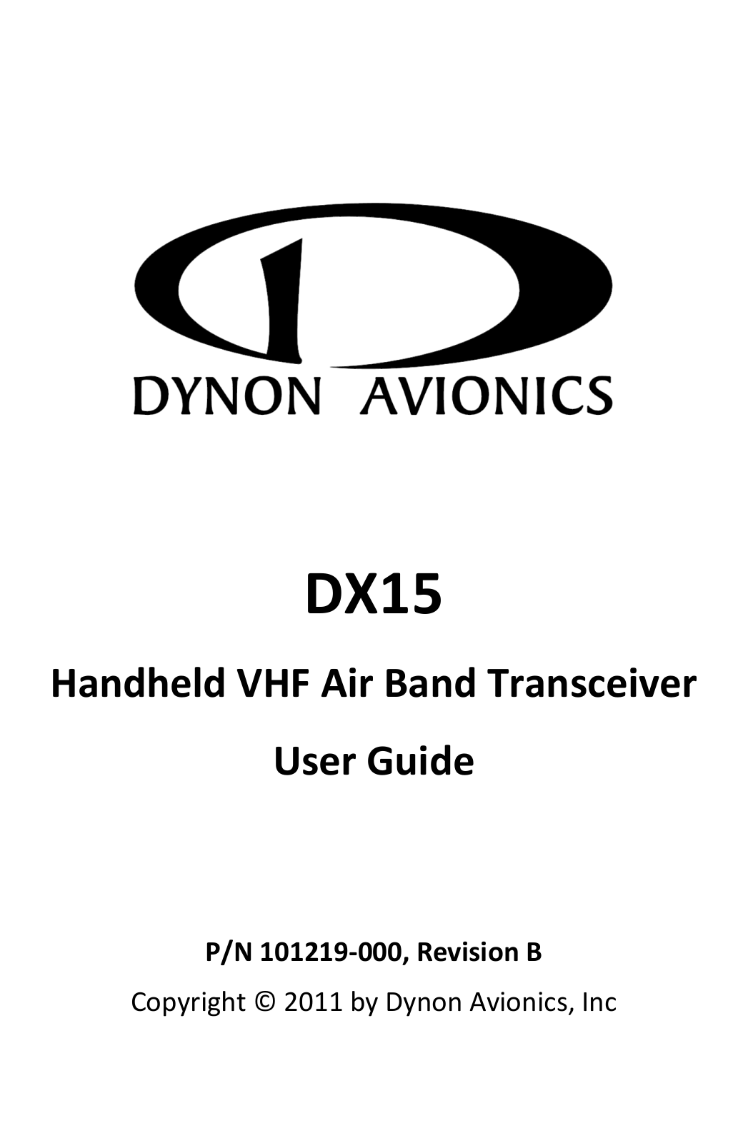 Dynon Avionics DX15 User Manual