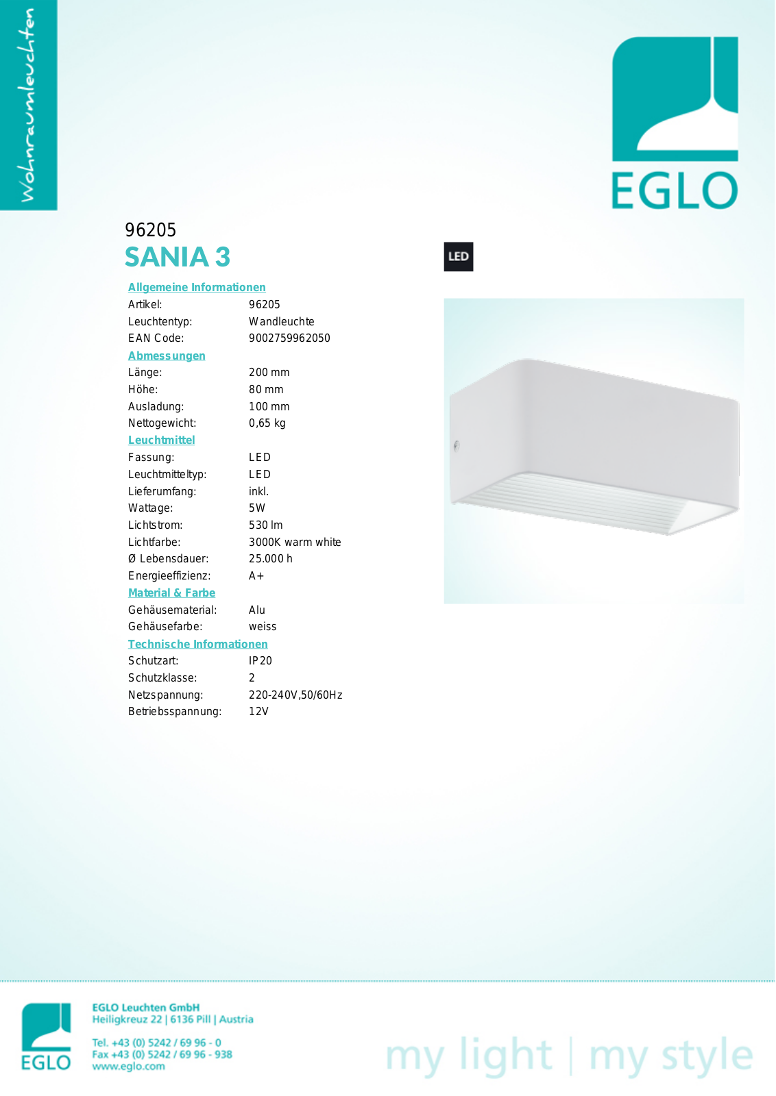 Eglo 96205 Service Manual