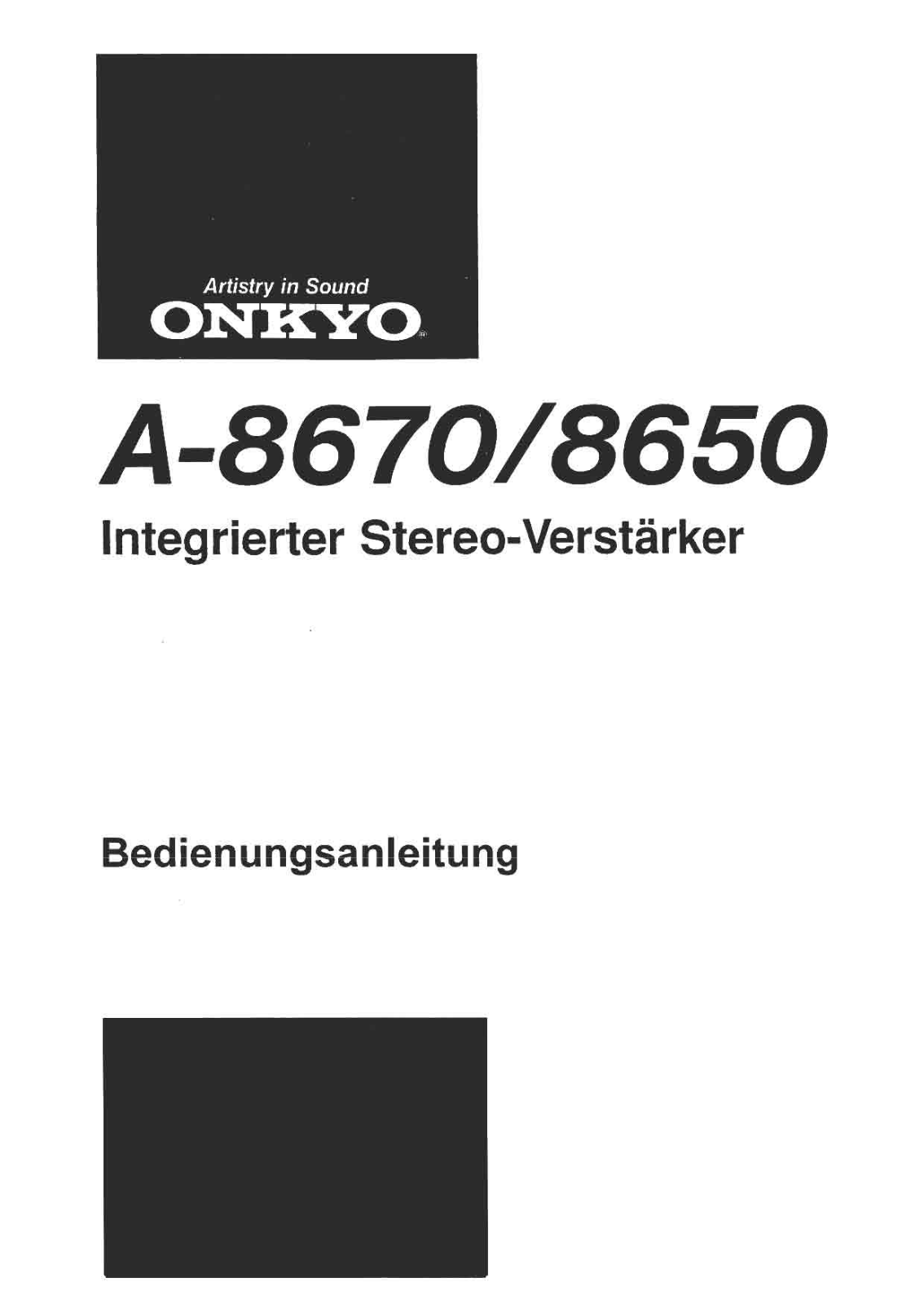 Onkyo A-8670, A-8650 Owners Manual